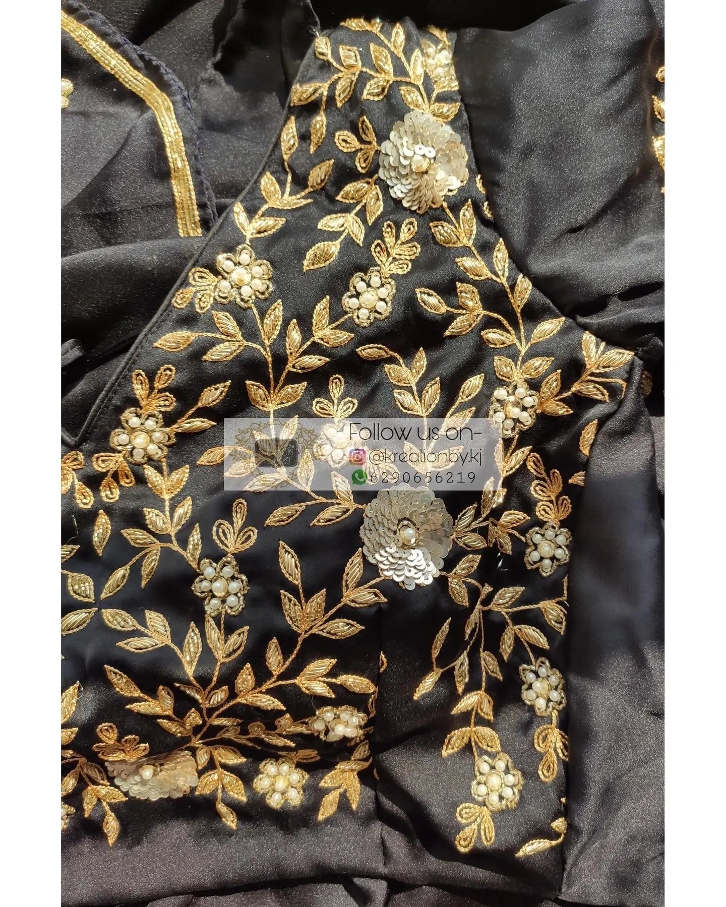 Royal Blue Satin Silk Taj Mahal Saree - kreationbykj
