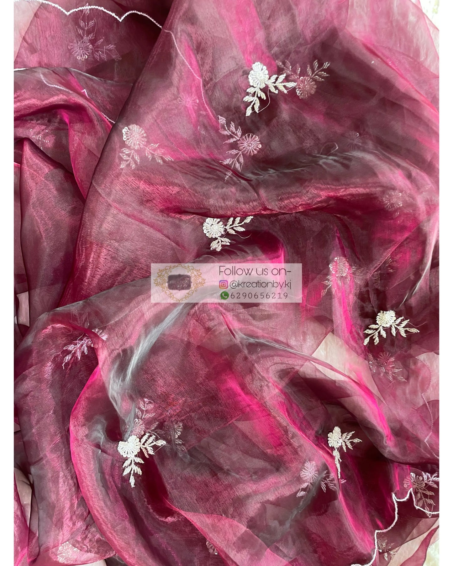Purple Wine 86 Boota Dupatta - kreationbykj