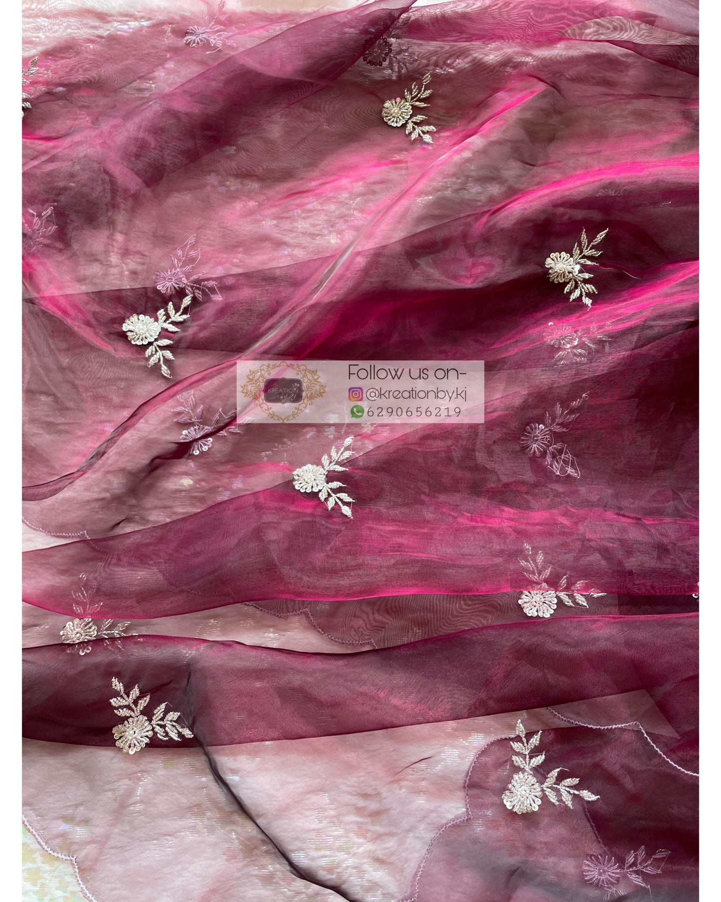 Purple Wine 86 Boota Dupatta - kreationbykj