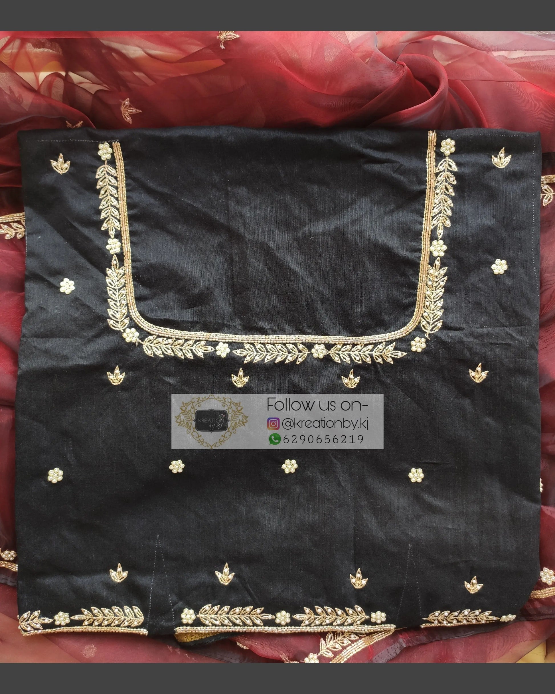 Maroon Glass Tissue Saree With Kasab And Cutdana Border - kreationbykj