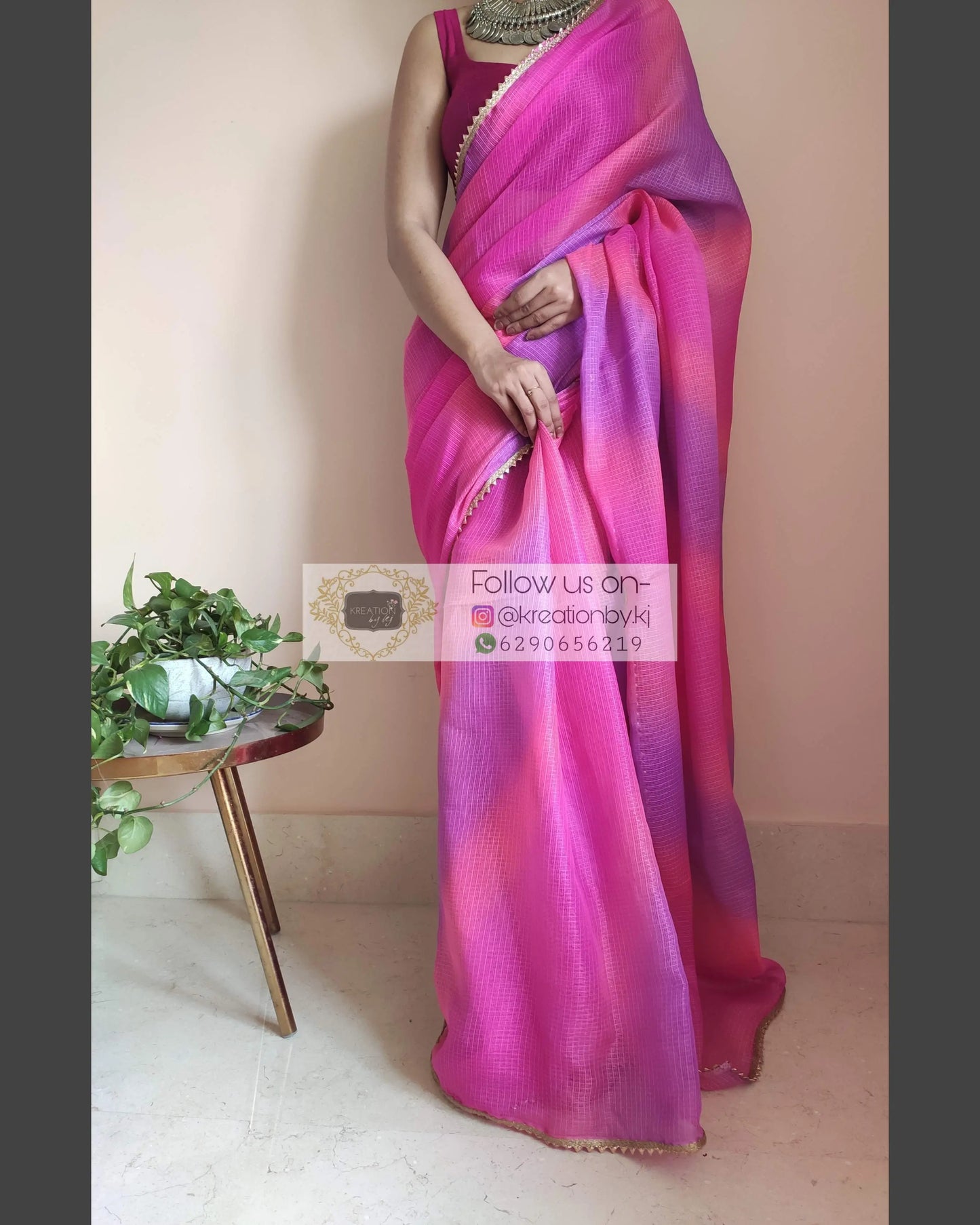 Cotton Candy Ombré Saree - kreationbykj