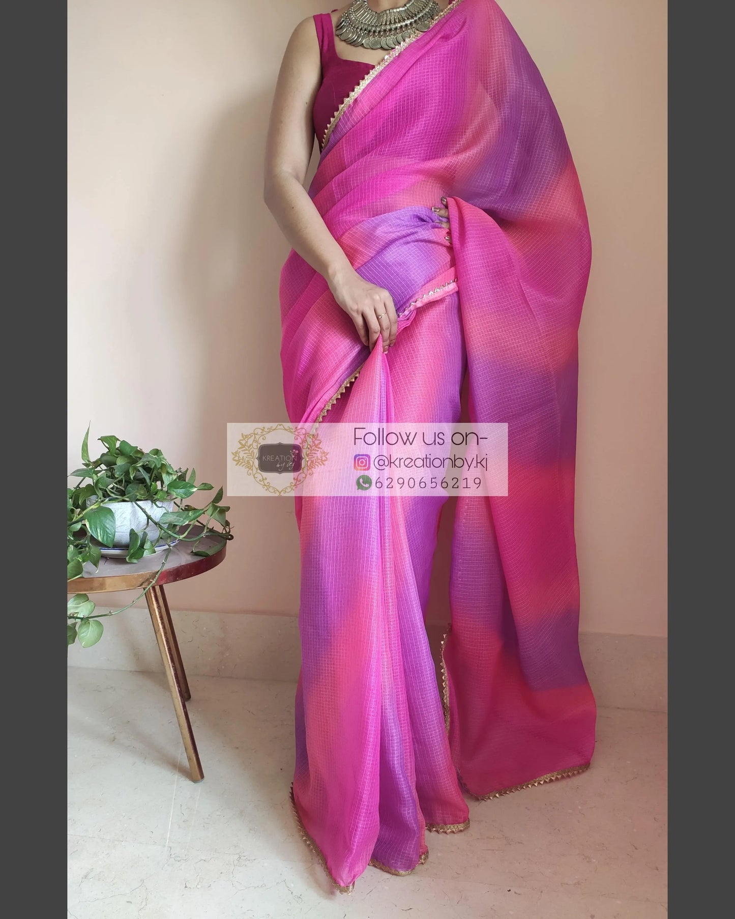 Cotton Candy Ombré Saree - kreationbykj