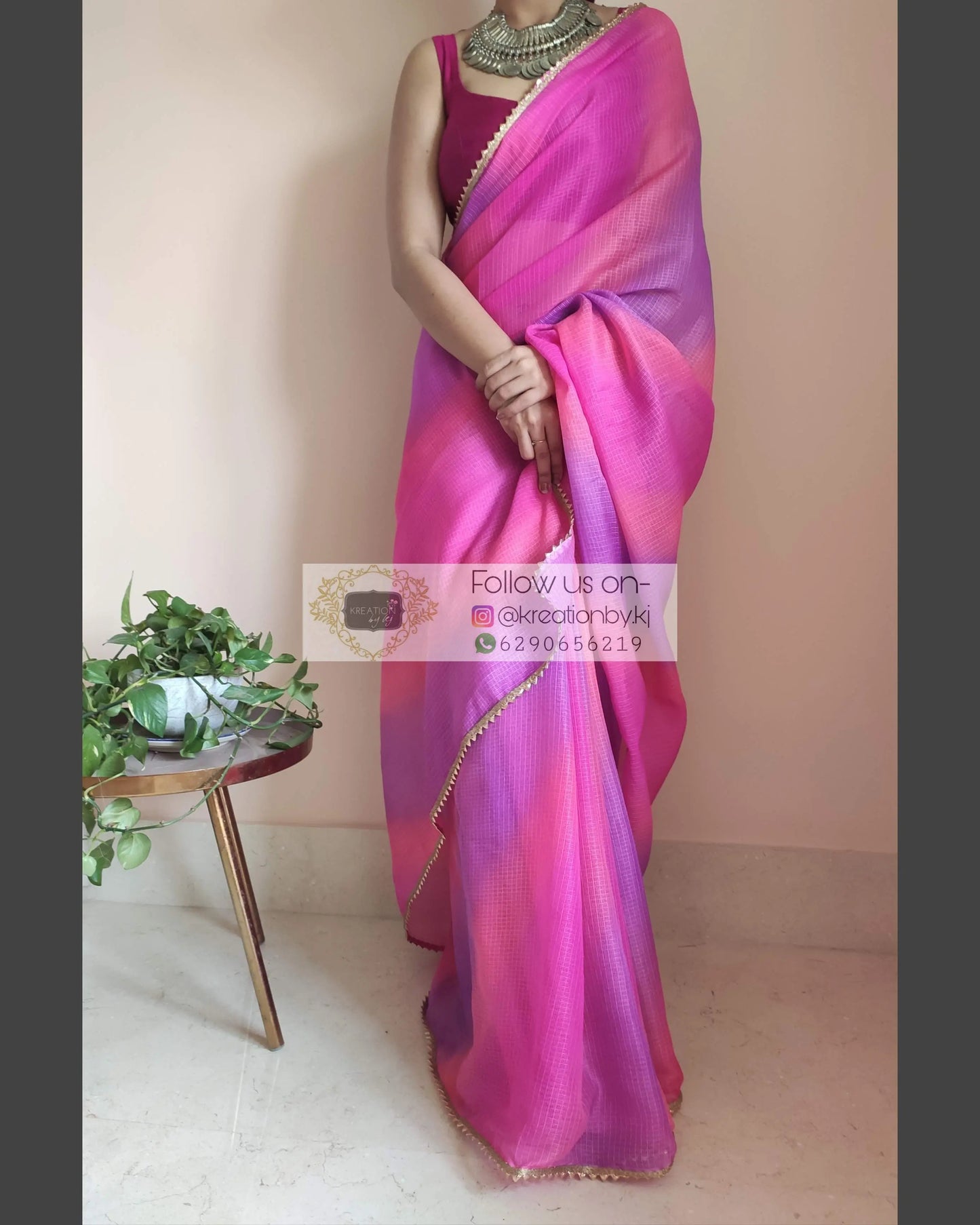 Cotton Candy Ombré Saree - kreationbykj