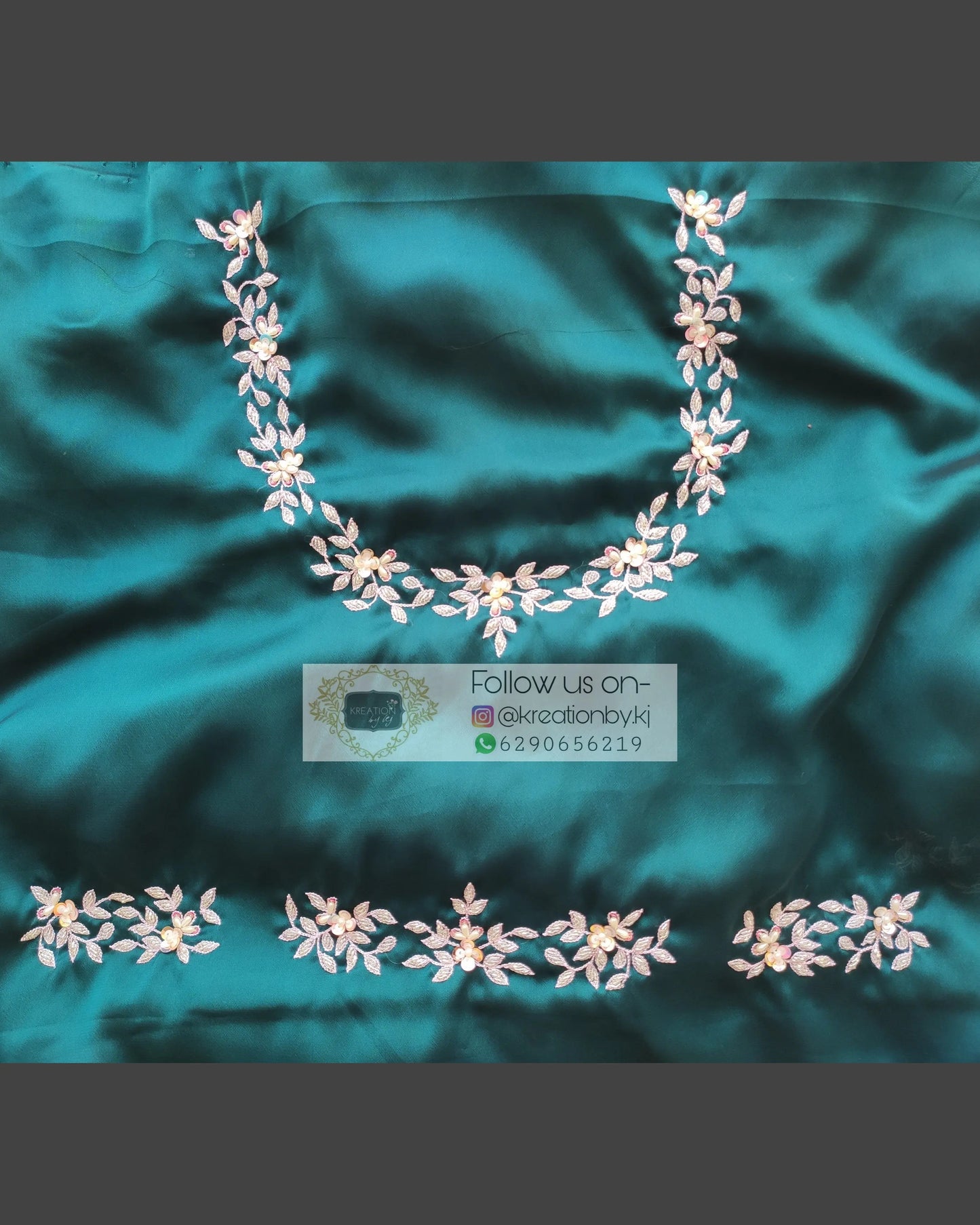 Peacock Blue Georgette Chandani Saree - kreationbykj