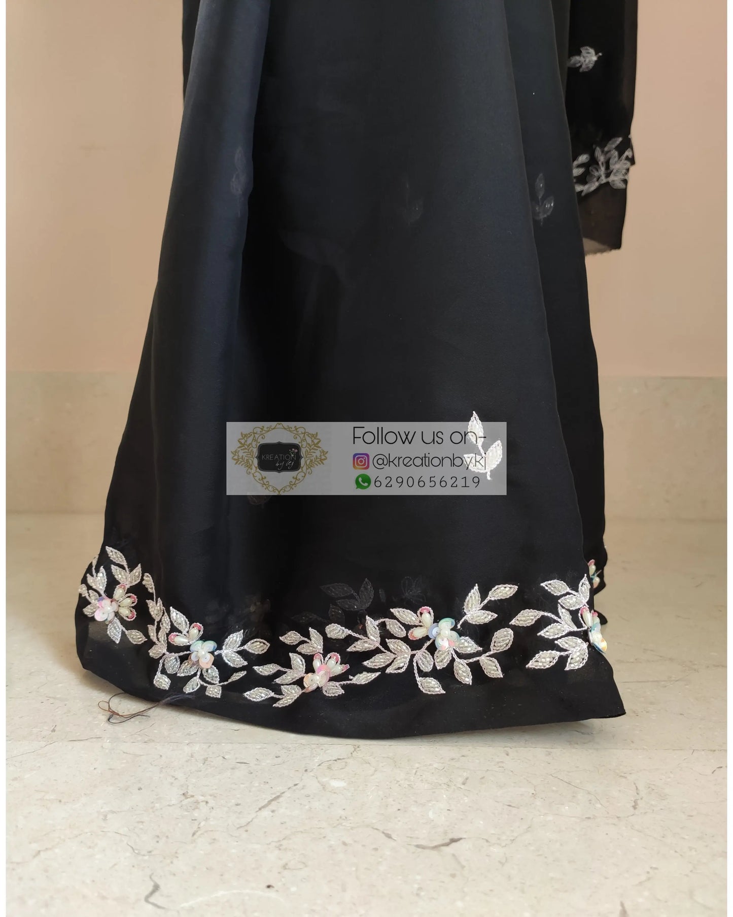 Black Georgette Chandani Saree - kreationbykj