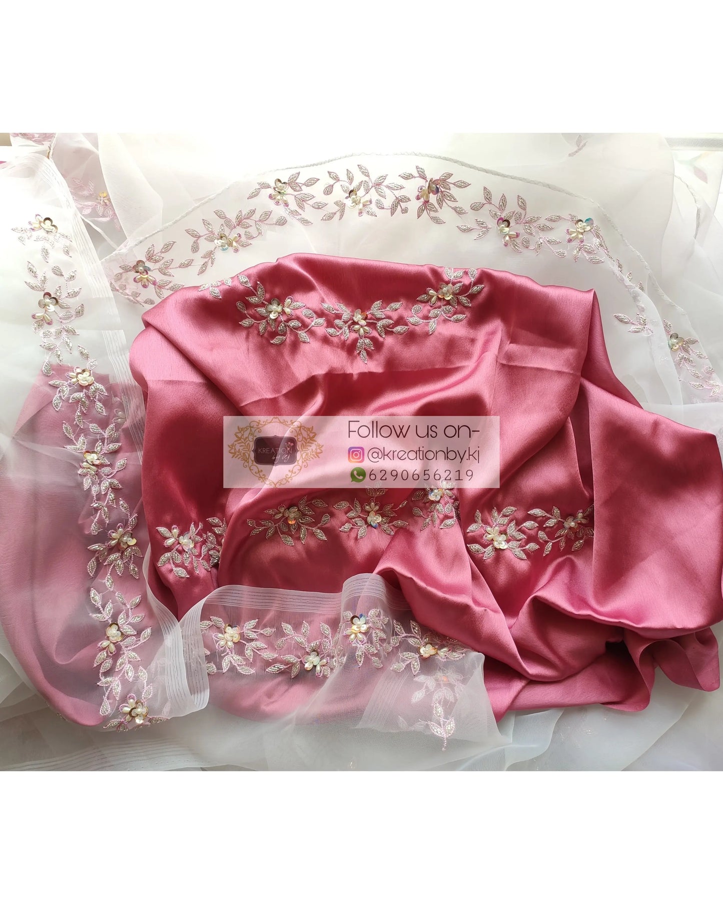 White Organza Silk Chandani Saree - kreationbykj