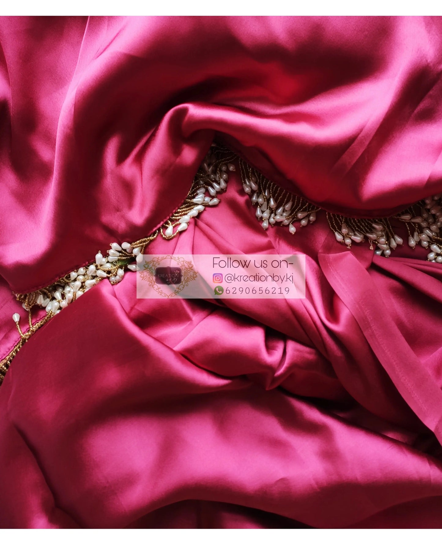 Rose Pink Satin Silk Saree With Handmade Tassels On Pallu - kreationbykj
