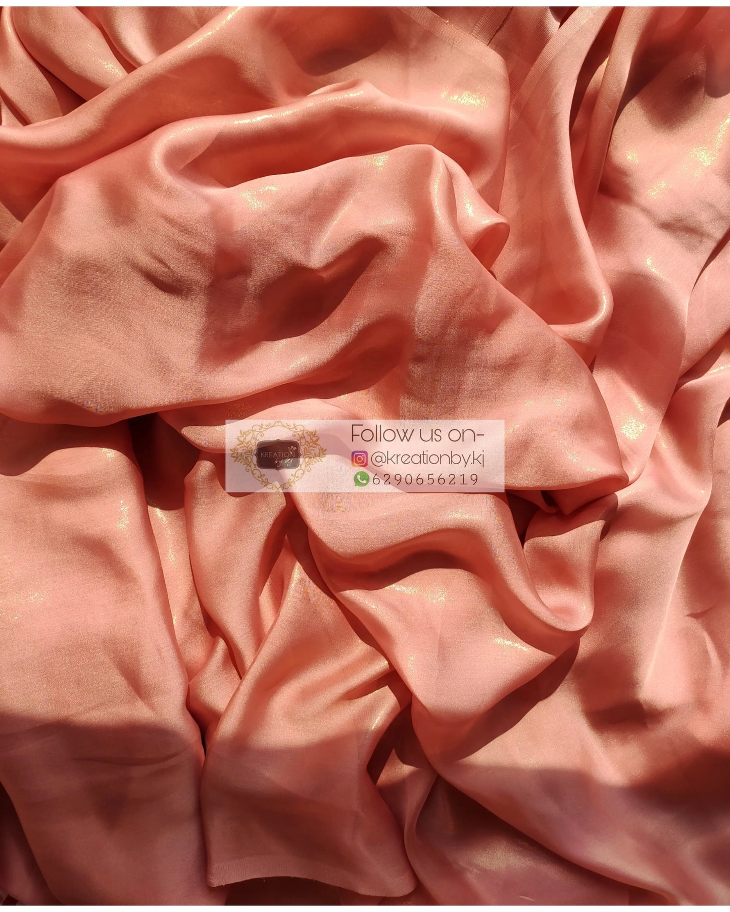 Onion Pink Shimmer Satin Saree - kreationbykj