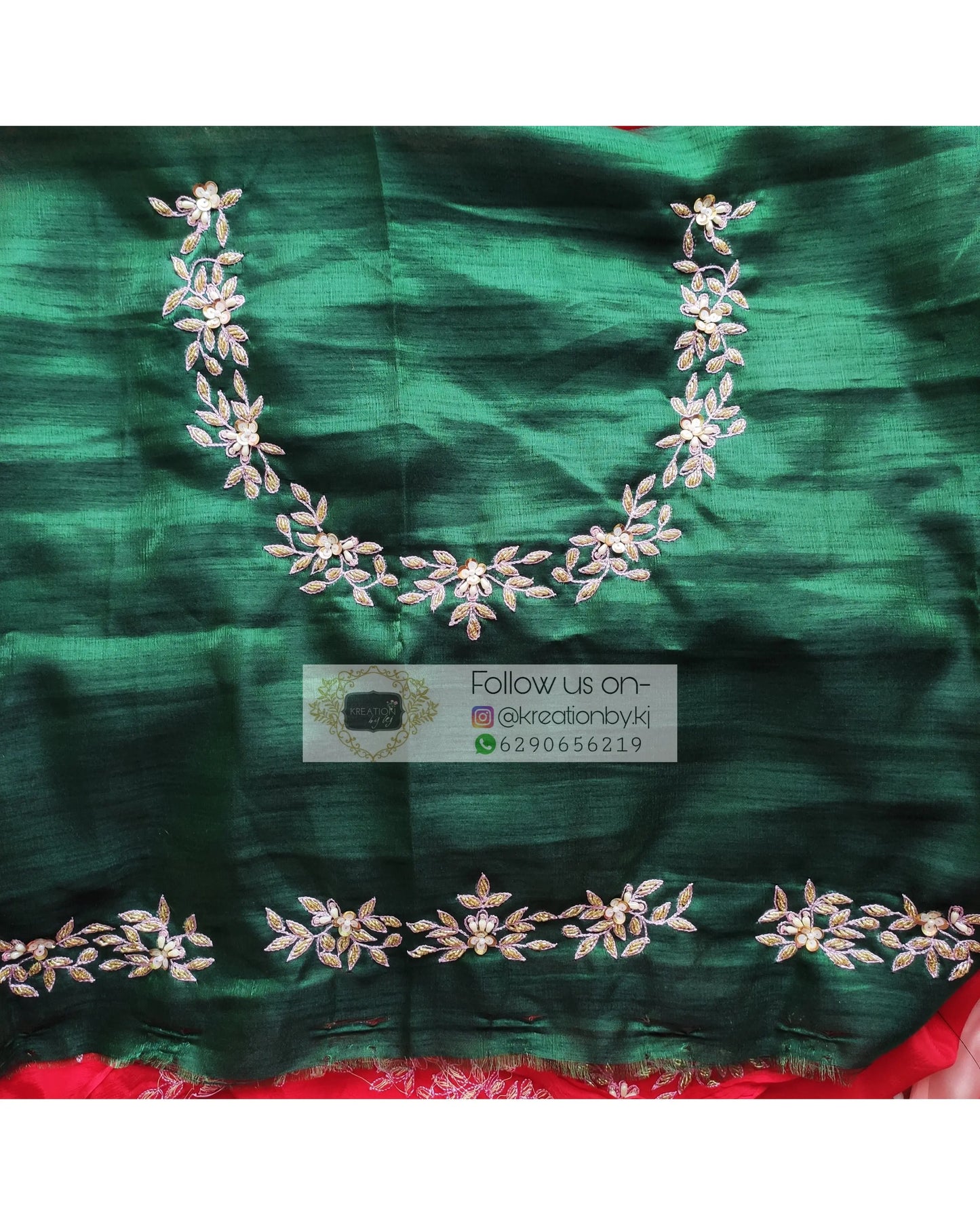 Red Chinnon Chandani Saree - kreationbykj
