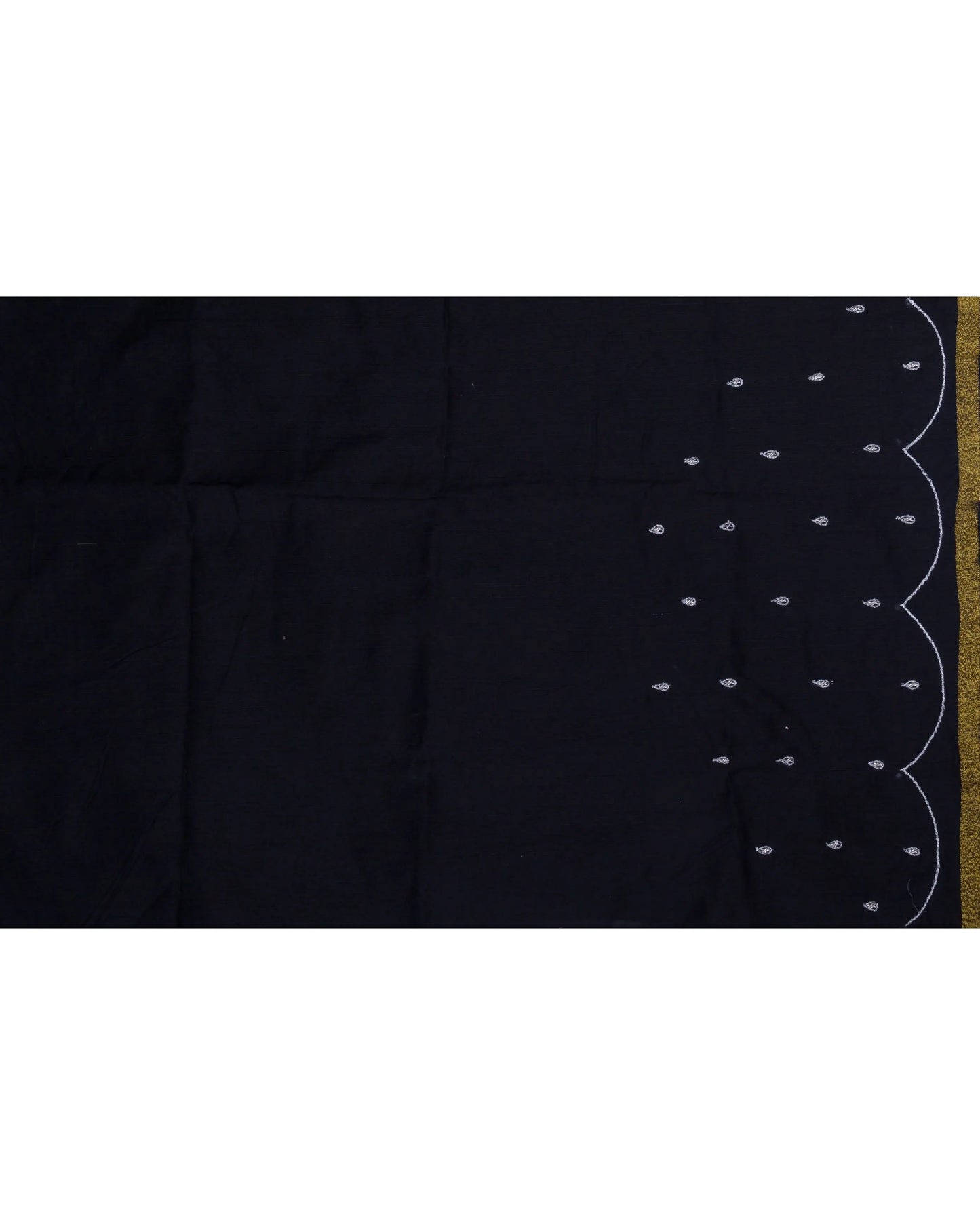 Black Organza Saree with Zardosi Dabka Embroidery - kreationbykj