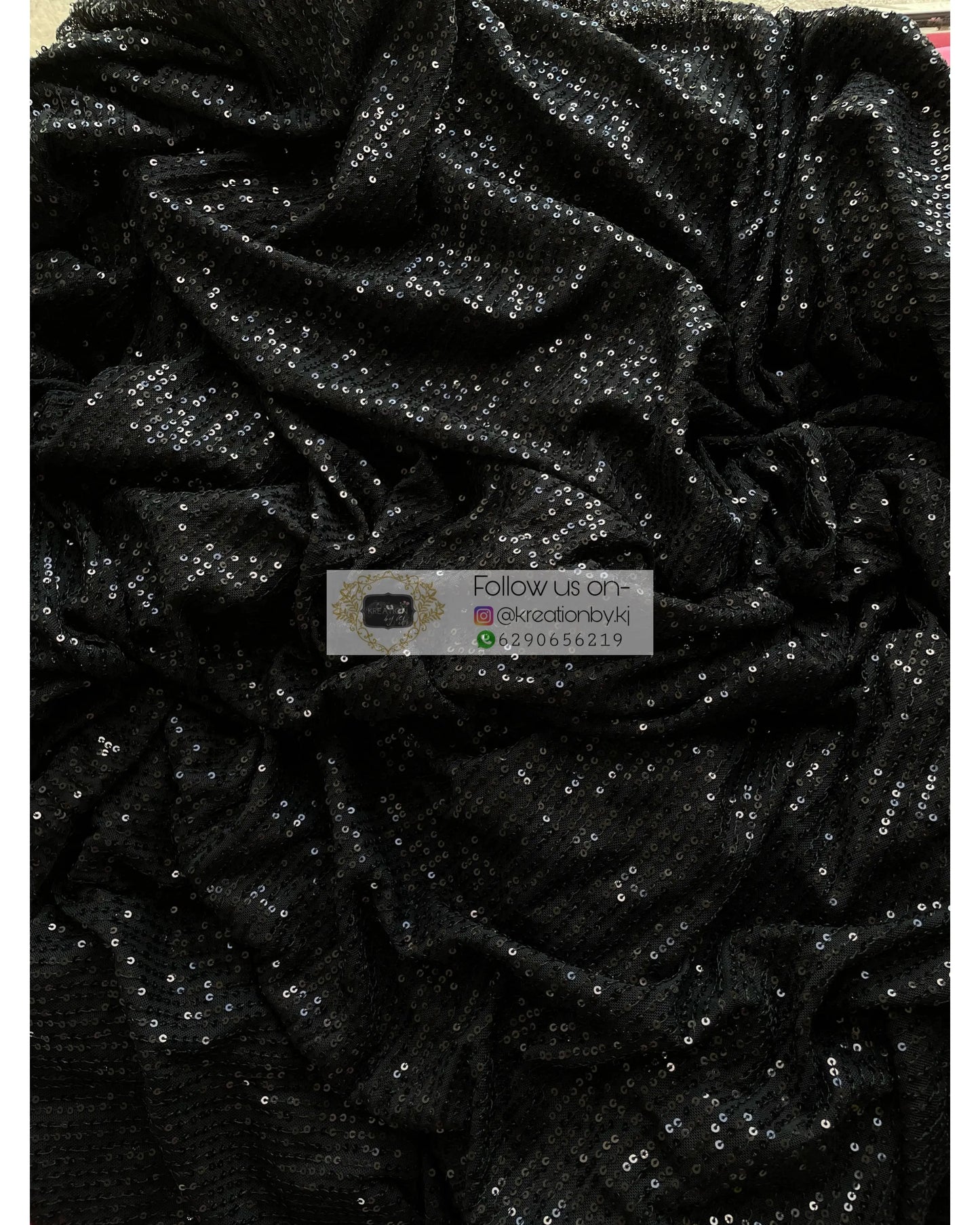 Black Sequins Saree - kreationbykj