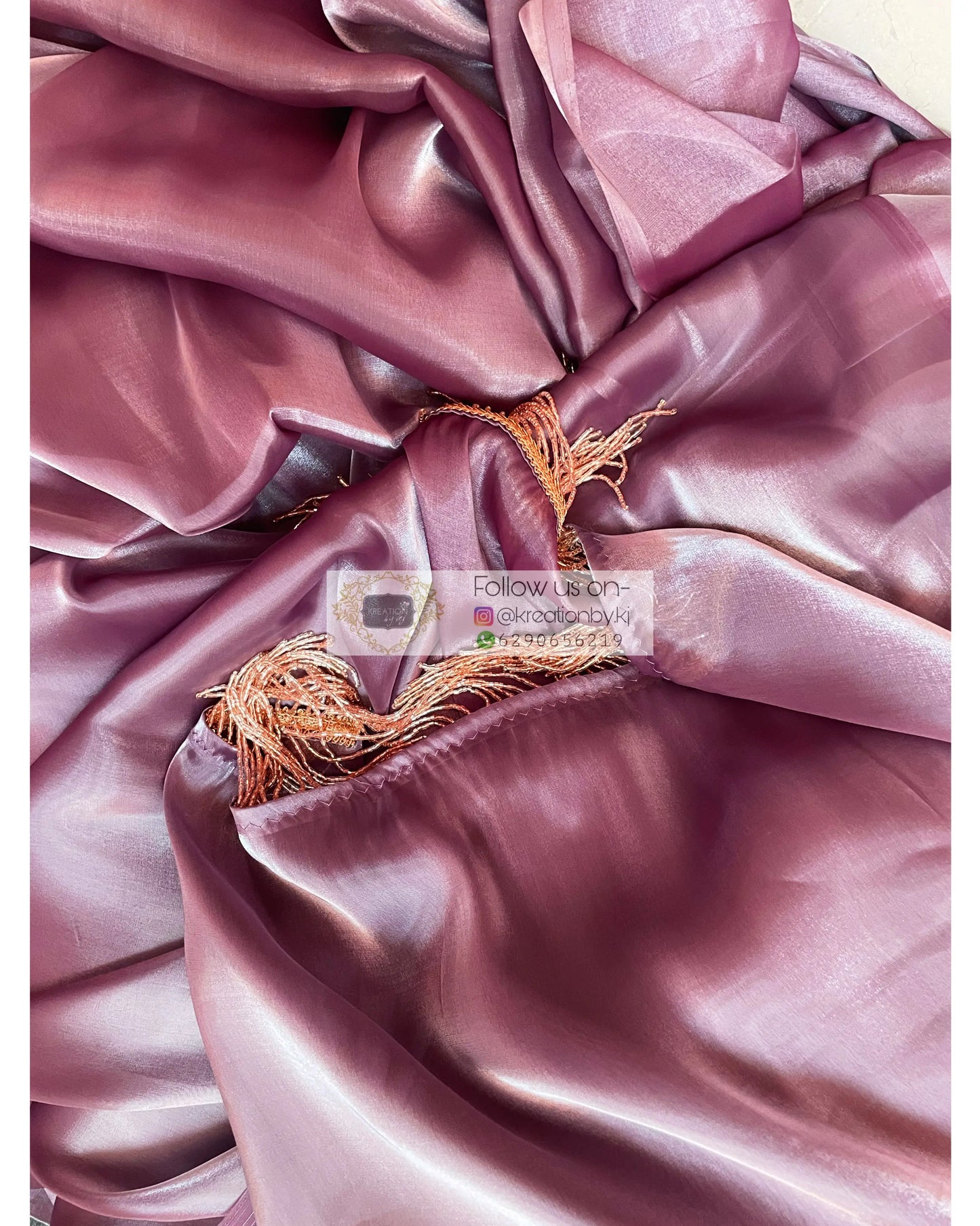 Amethyst Glass Organza Saree - kreationbykj