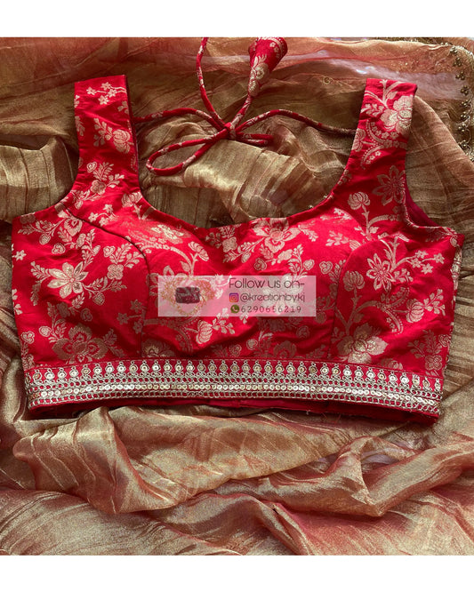 Surkh Laal Sleeveless Blouse - kreationbykj