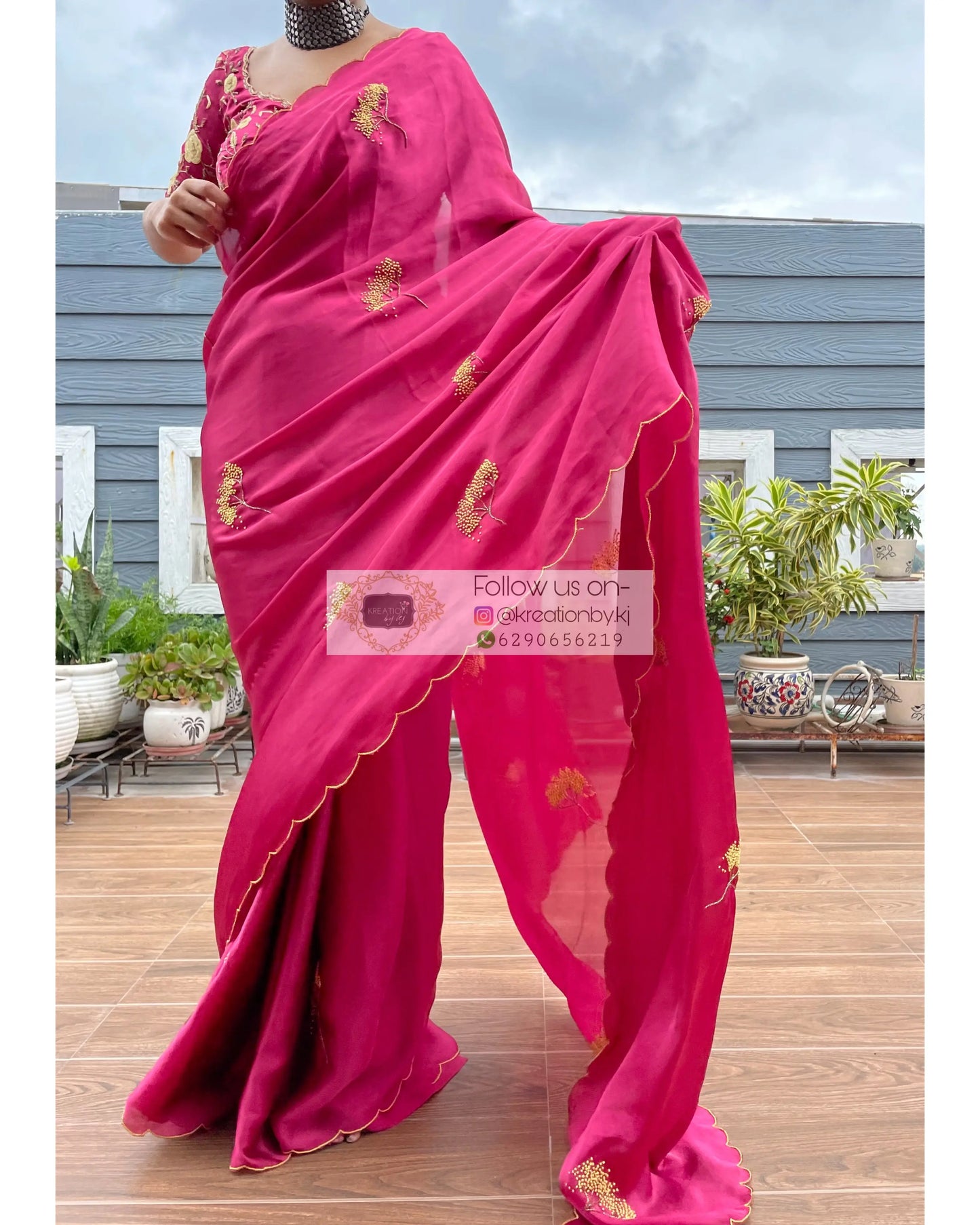 Dandelion Dust Pink Crepe Silk Saree - kreationbykj