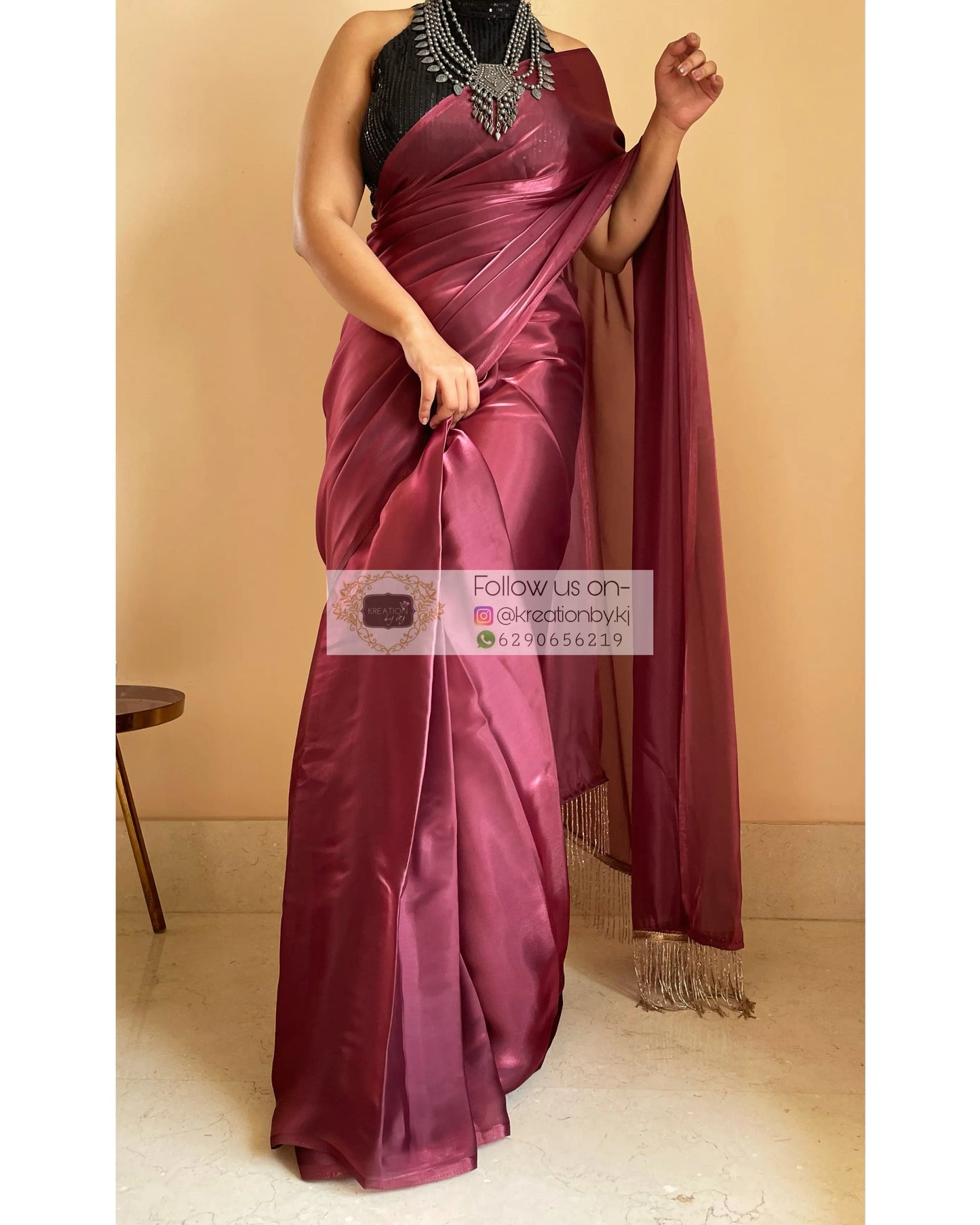 DiWine Glass Organza Saree - kreationbykj