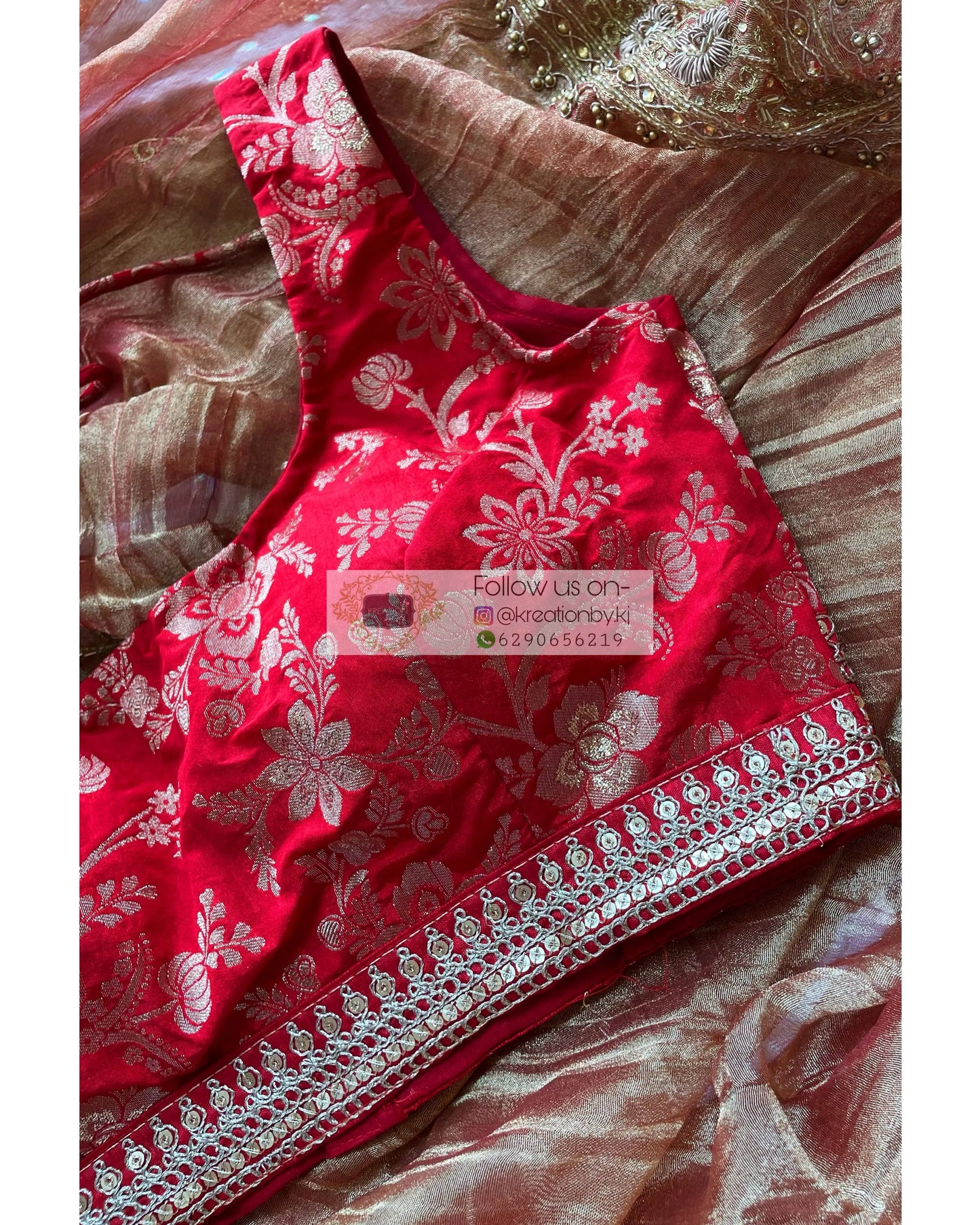 Surkh Laal Sleeveless Blouse - kreationbykj