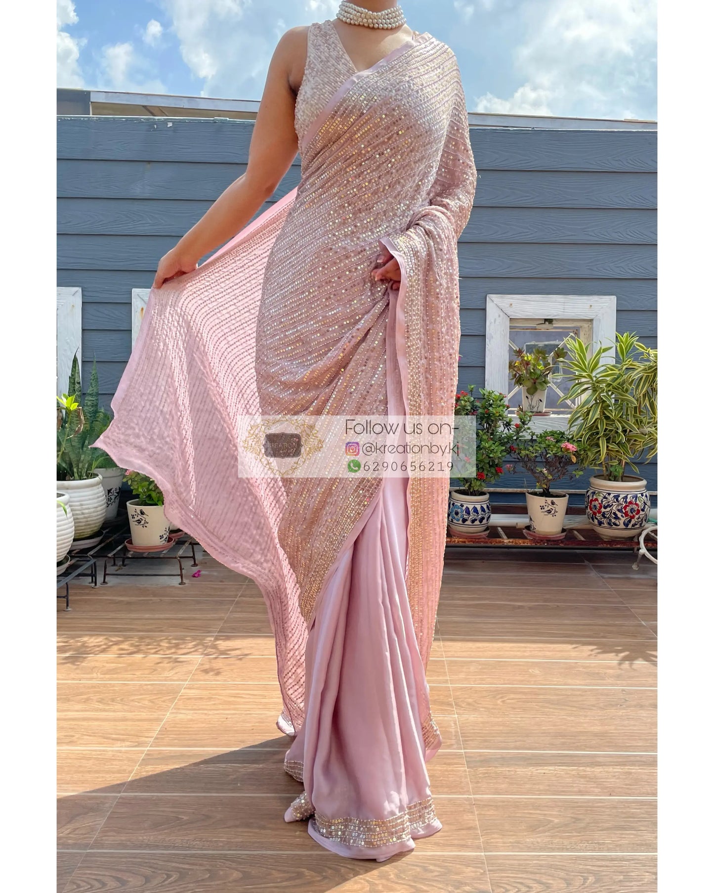 Lilac Chand Sifarish Saree - kreationbykj