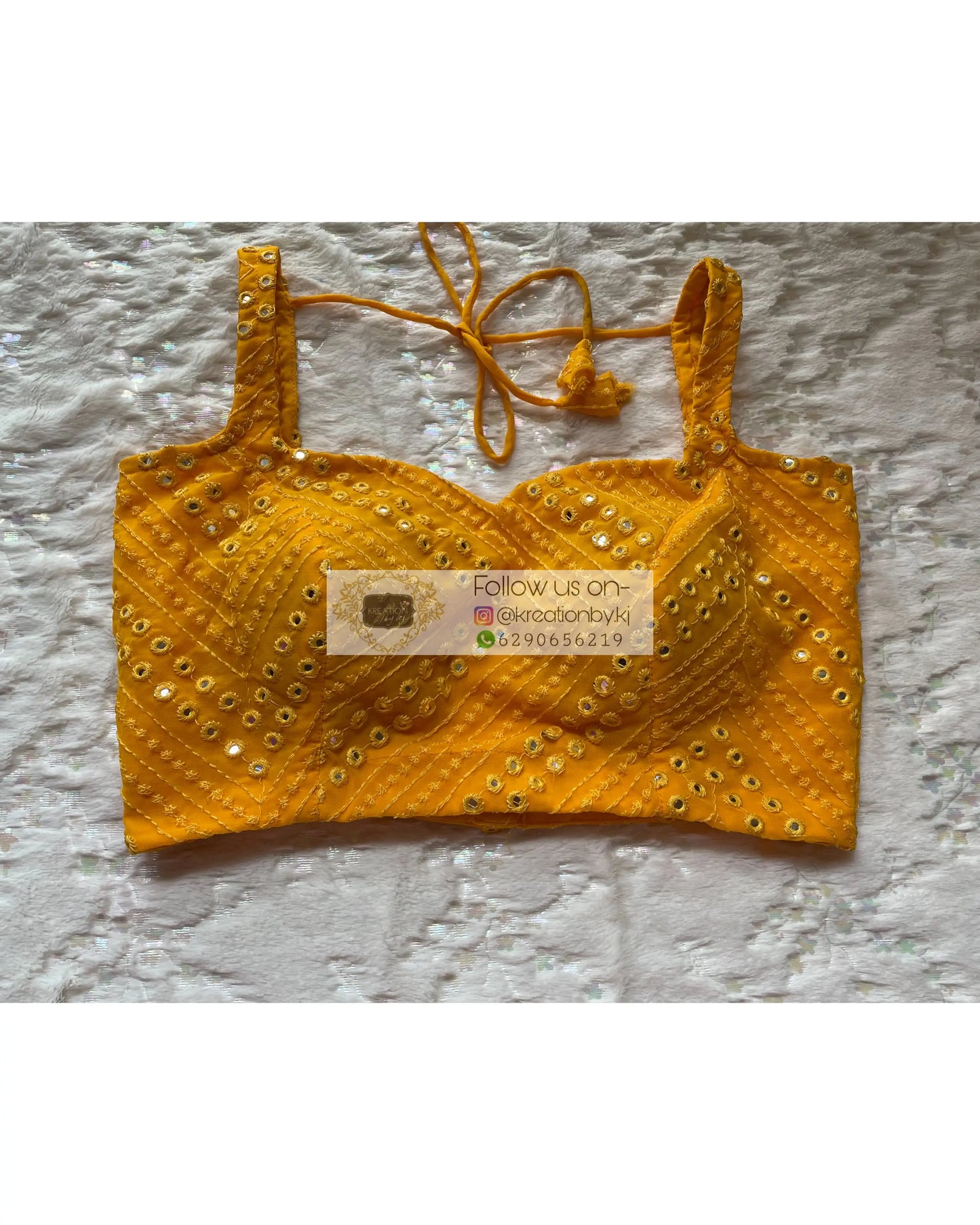 Yellow Sheesh Sleeveless Blouse - kreationbykj