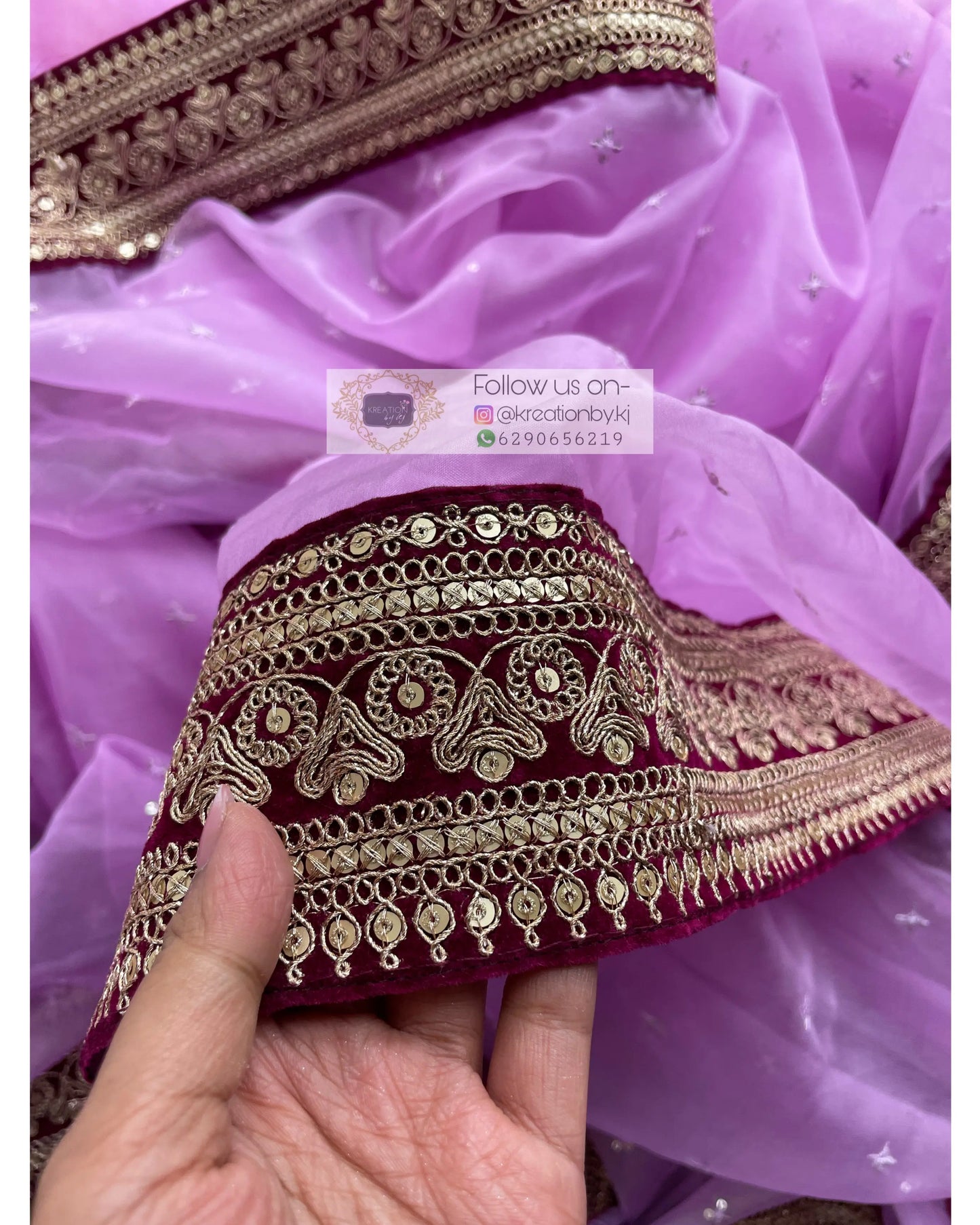 Lavender Ragini Organza Saree - kreationbykj