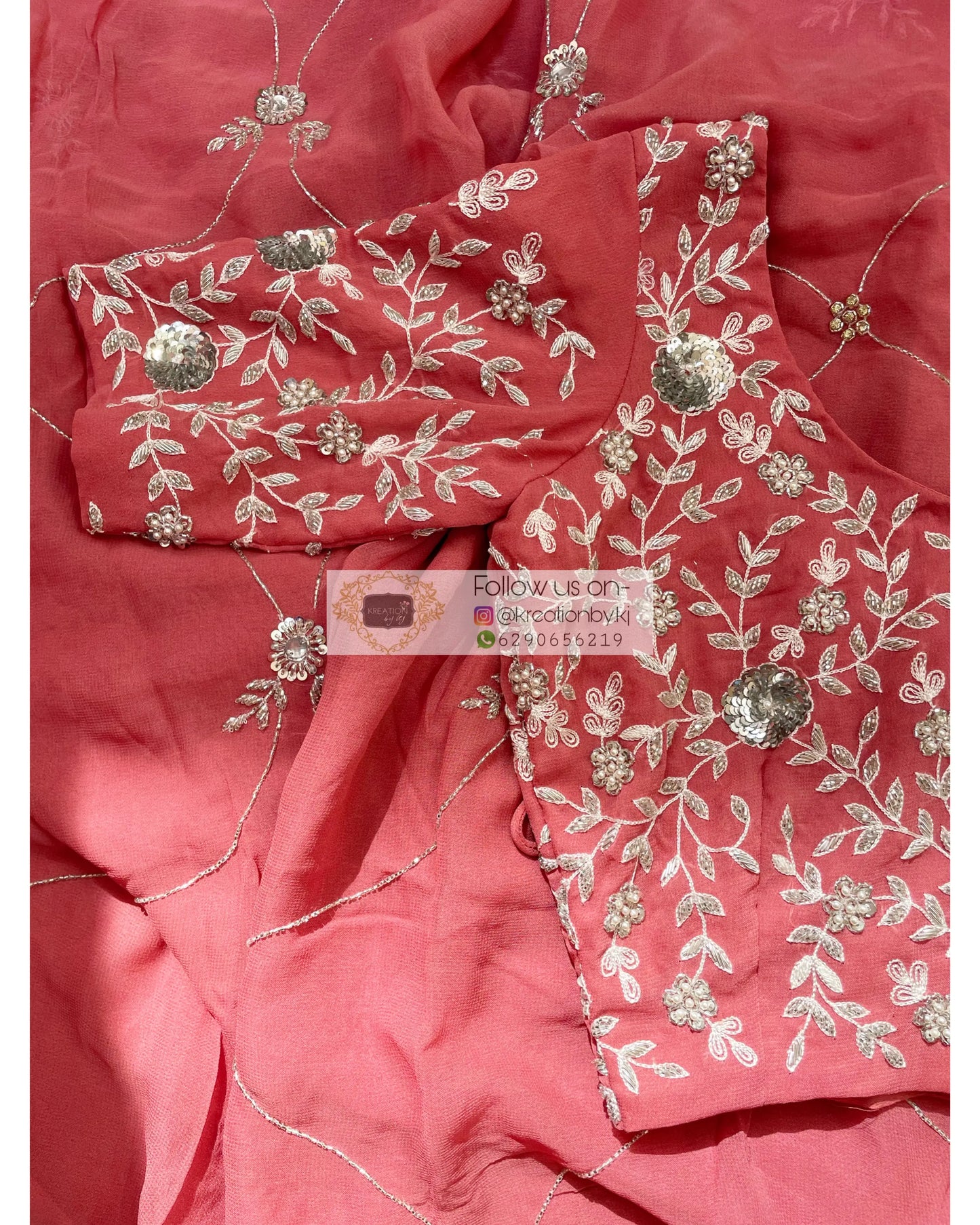 Kashish Pink Georgette Saree - kreationbykj