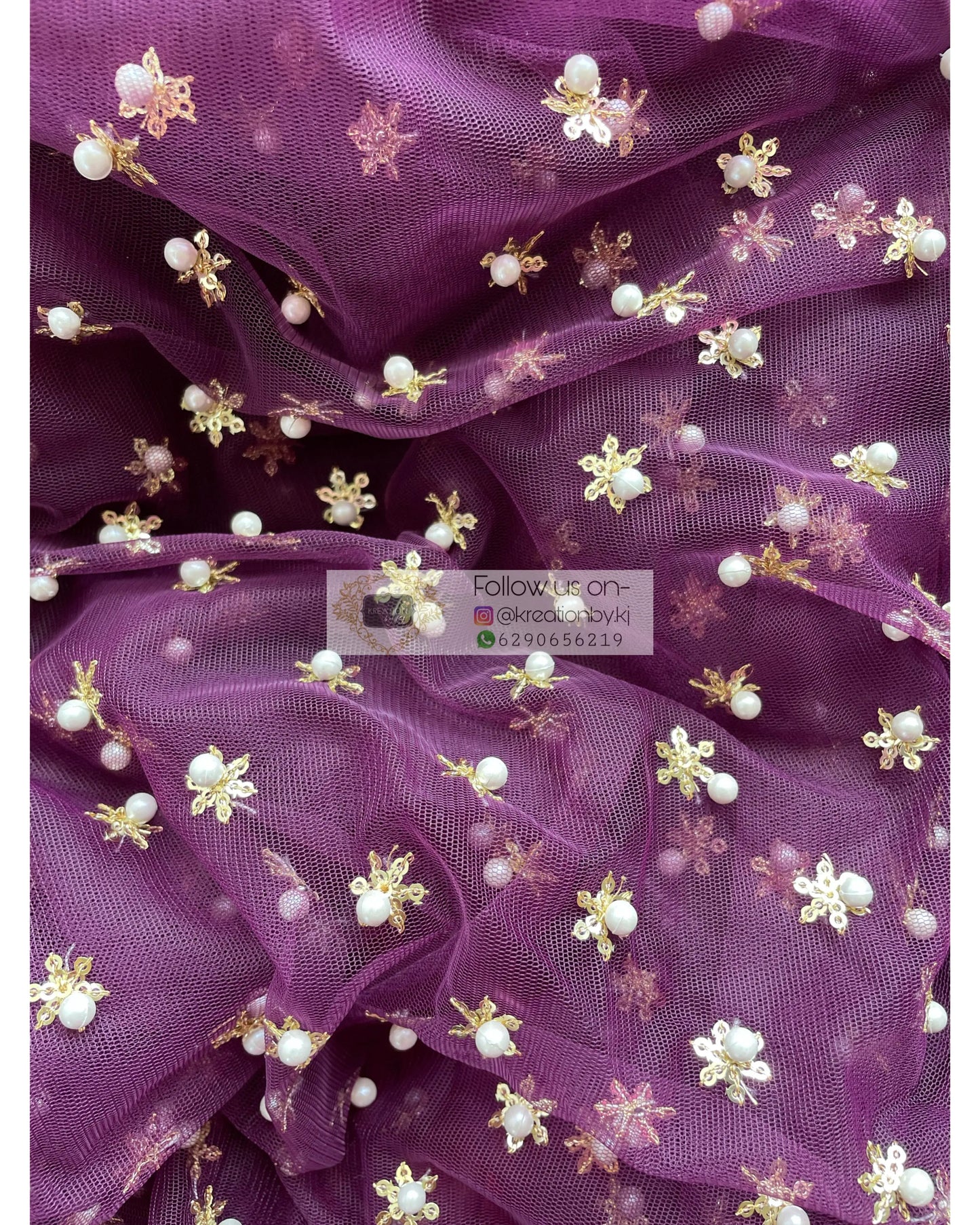 Jugnoo Wine Net Saree - kreationbykj
