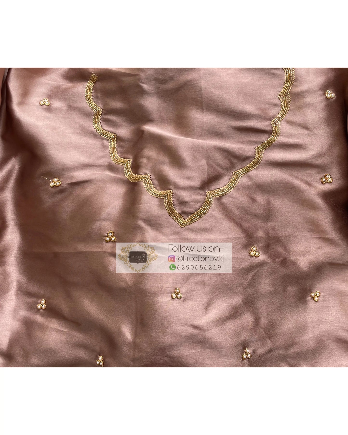 Lilac Satin Silk Saree With Handembroidered Scalloping - kreationbykj