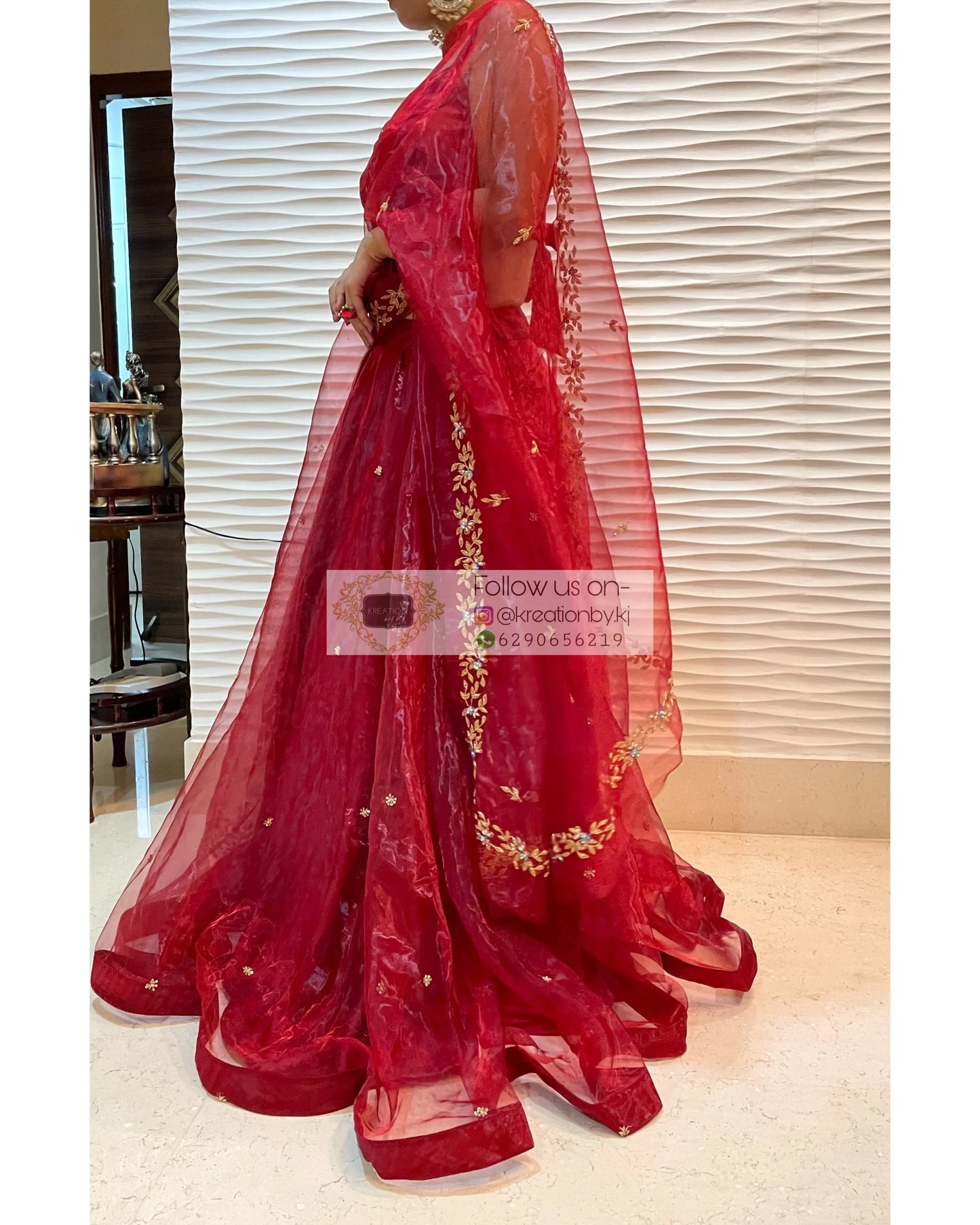 Red Tara Lehenga - kreationbykj