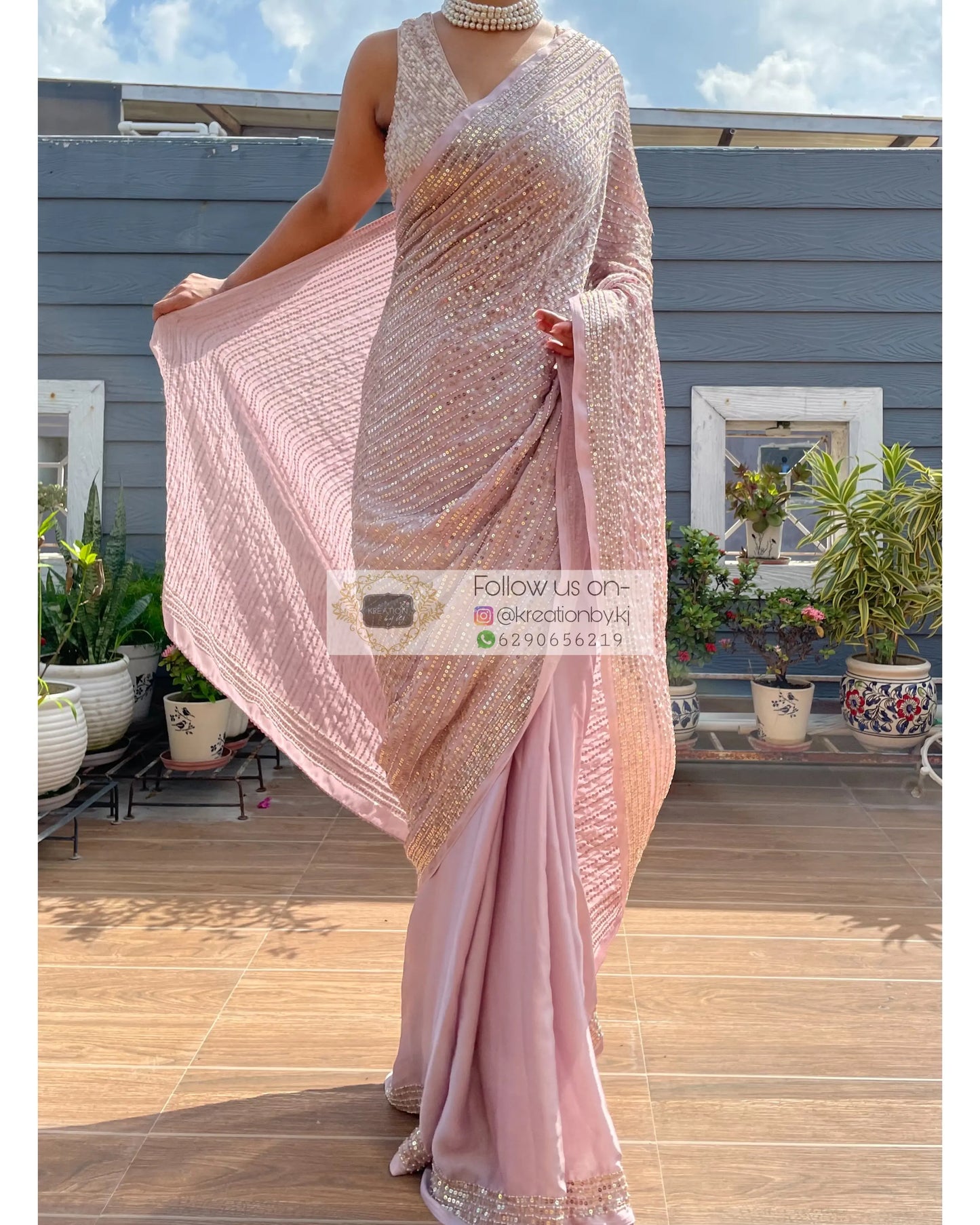 Lilac Chand Sifarish Saree - kreationbykj