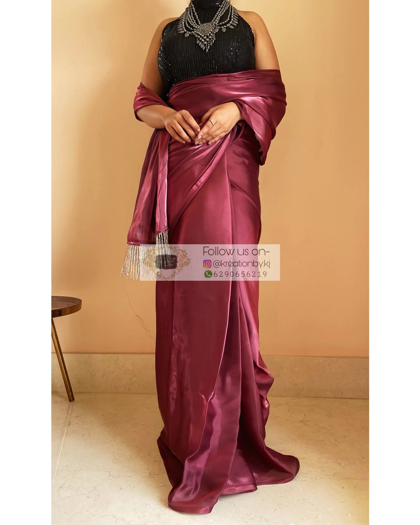 DiWine Glass Organza Saree - kreationbykj