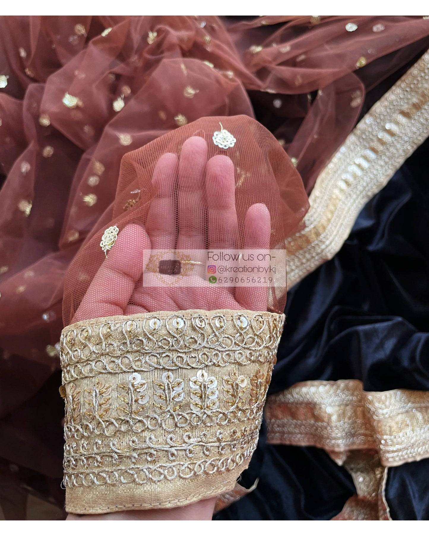 Cocktail Velvet Saree - kreationbykj
