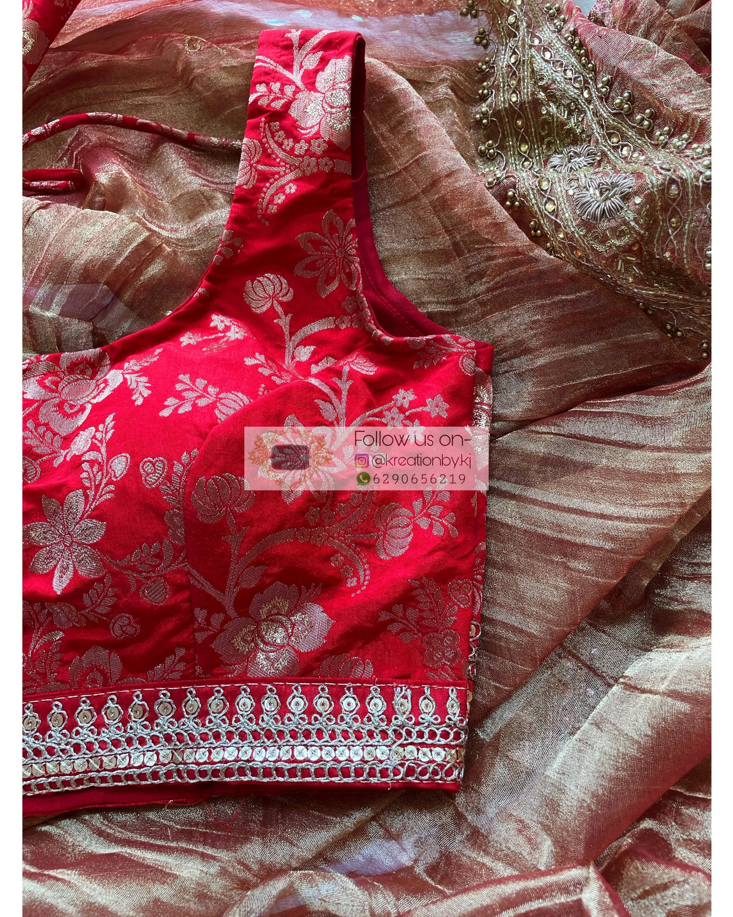 Surkh Laal Sleeveless Blouse - kreationbykj