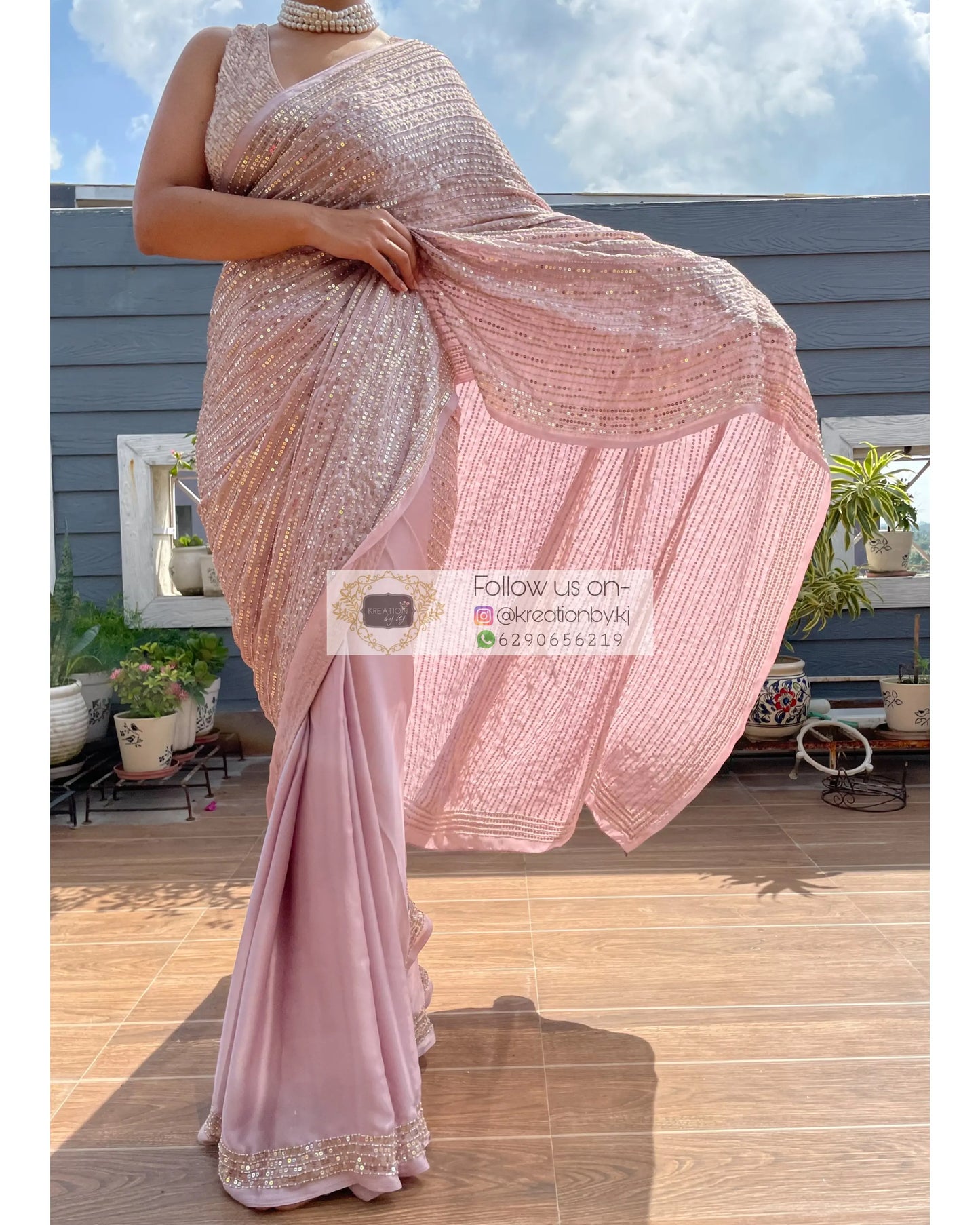 Lilac Chand Sifarish Saree - kreationbykj