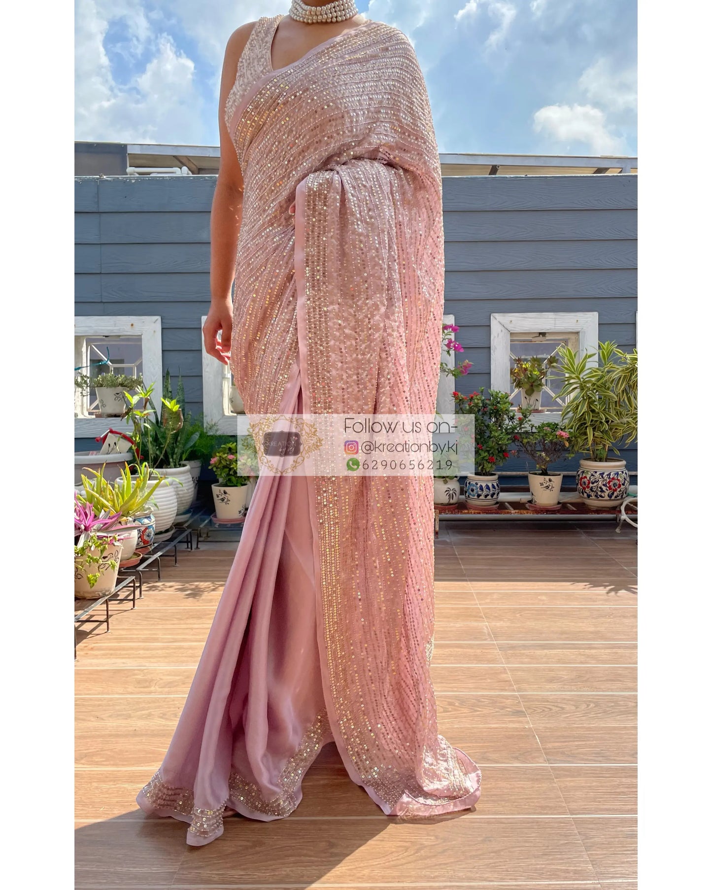 Lilac Chand Sifarish Saree - kreationbykj