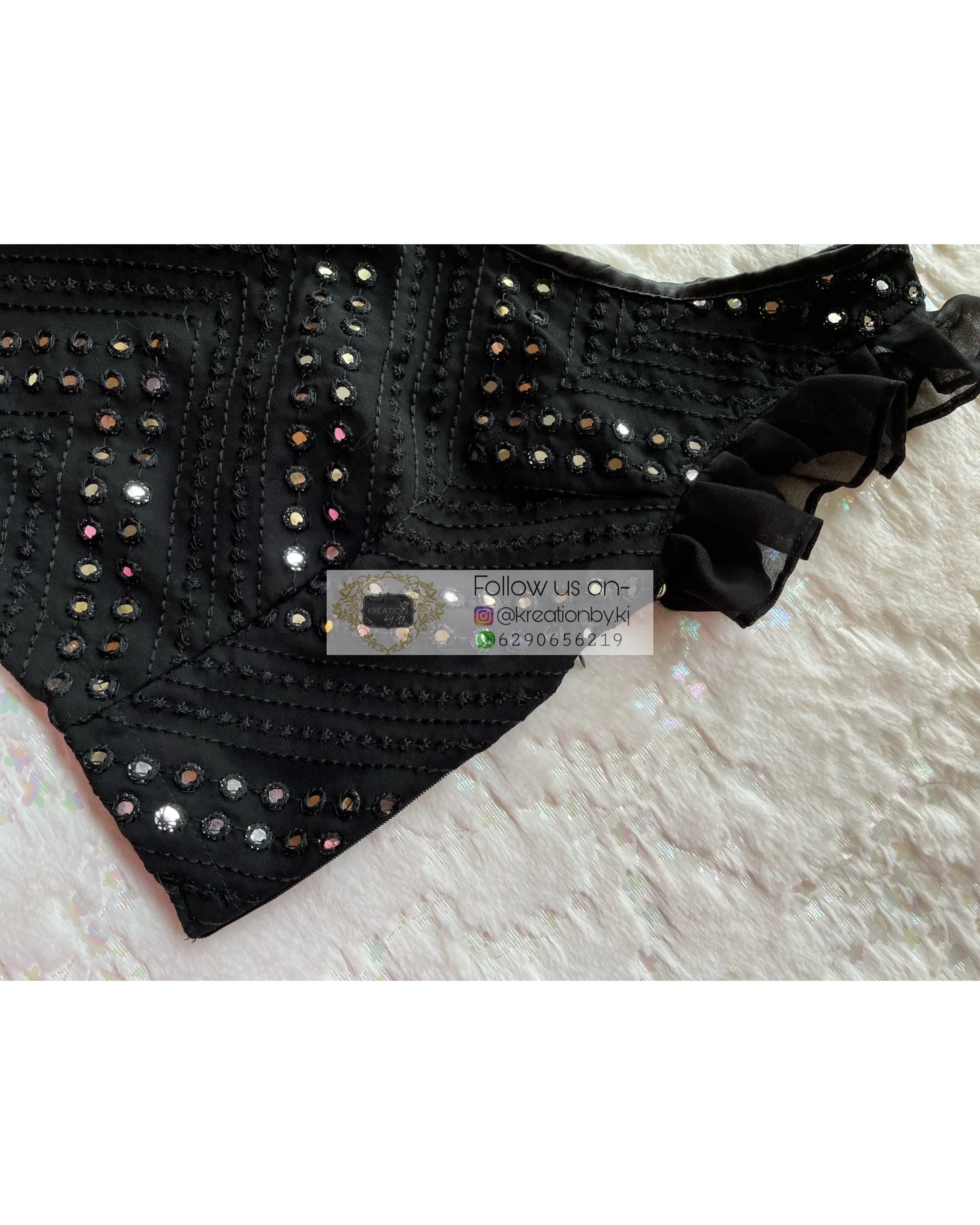 Black Sheesh Crop Top - kreationbykj