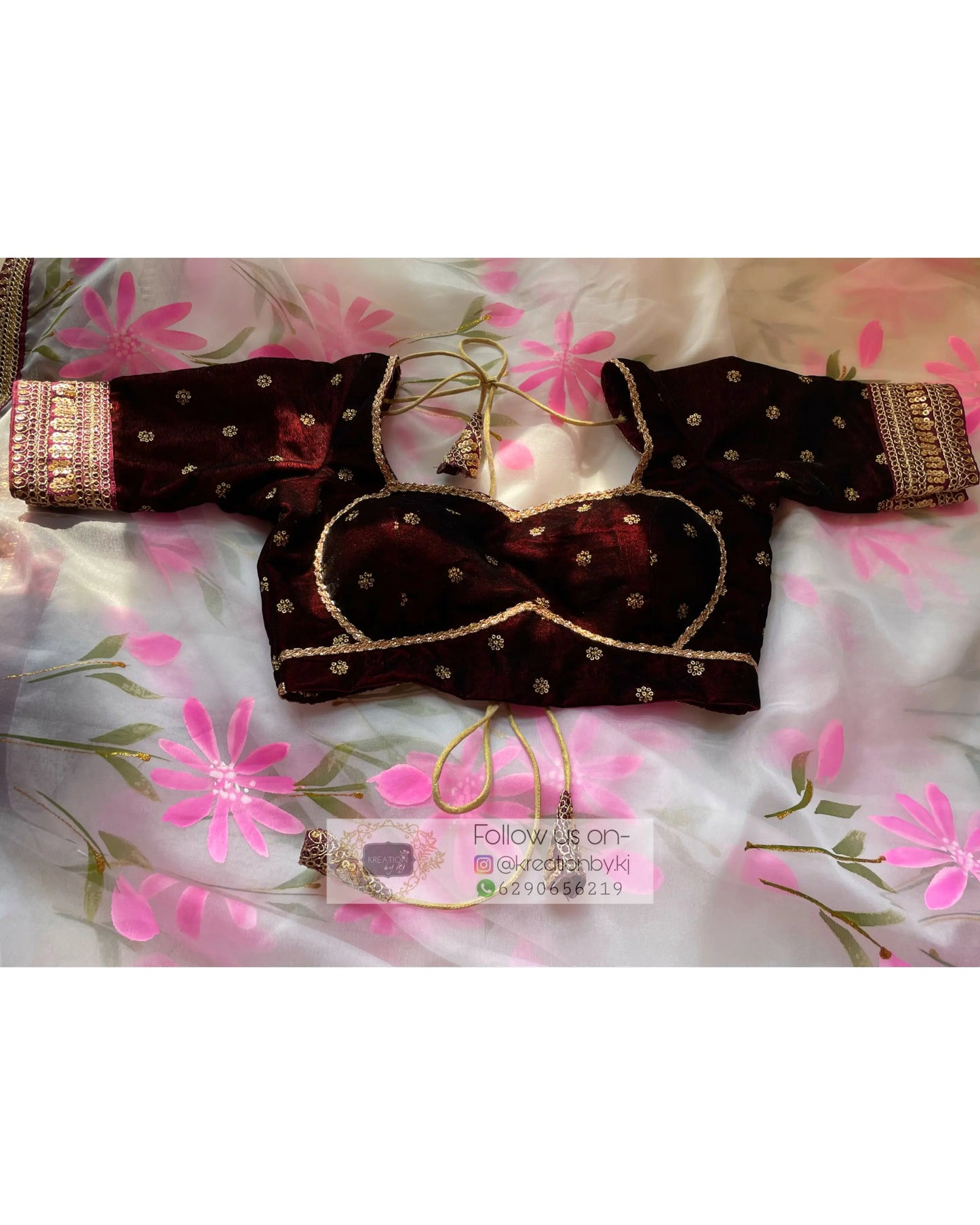 Ruhani Burgundy Velvet Blouse - kreationbykj