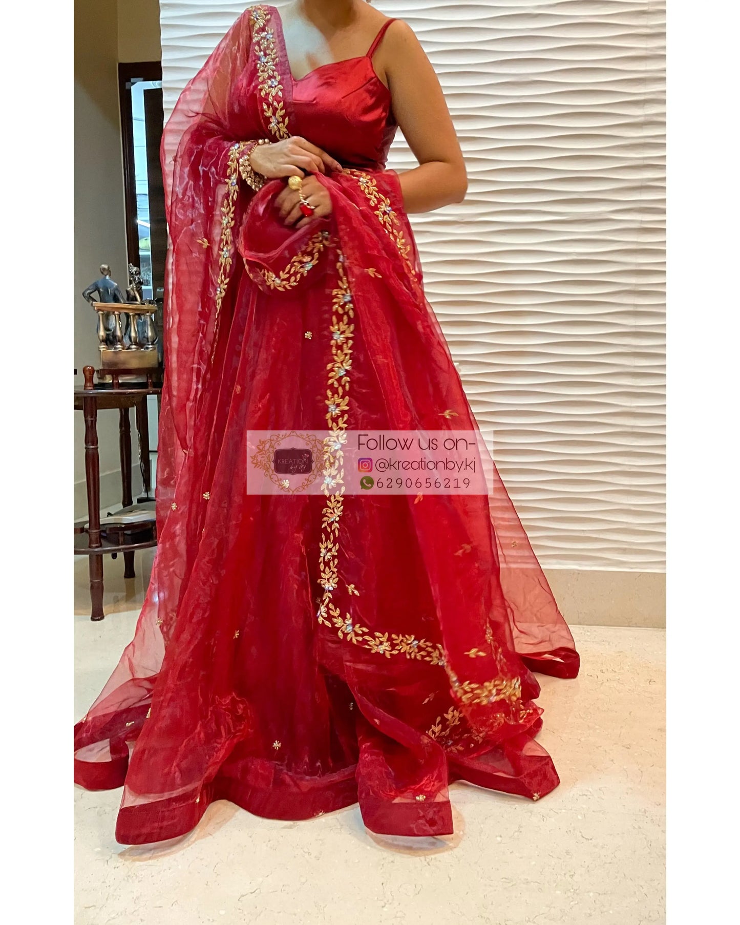 Red Tara Lehenga - kreationbykj