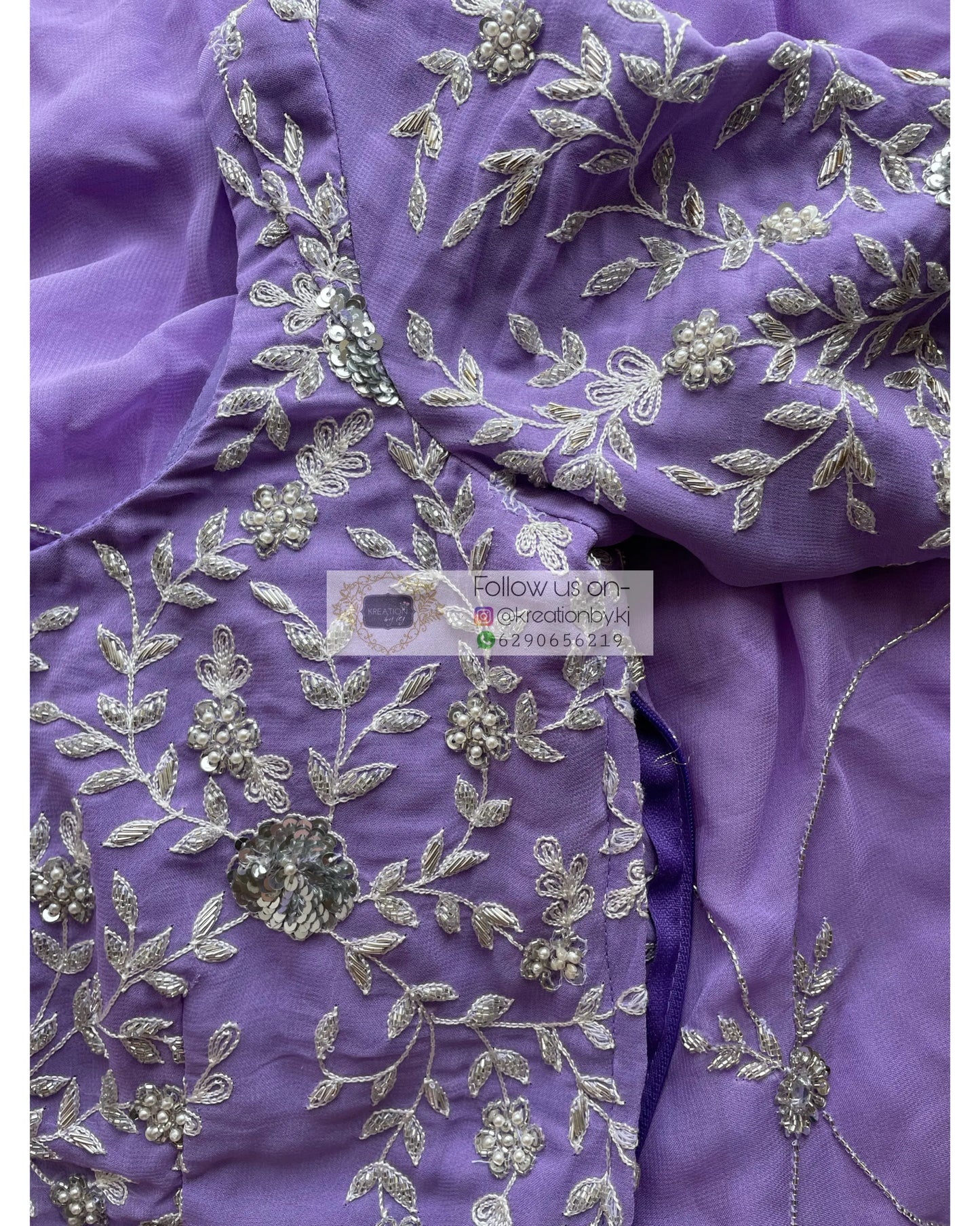 Kashish Lavender Georgette Saree - kreationbykj