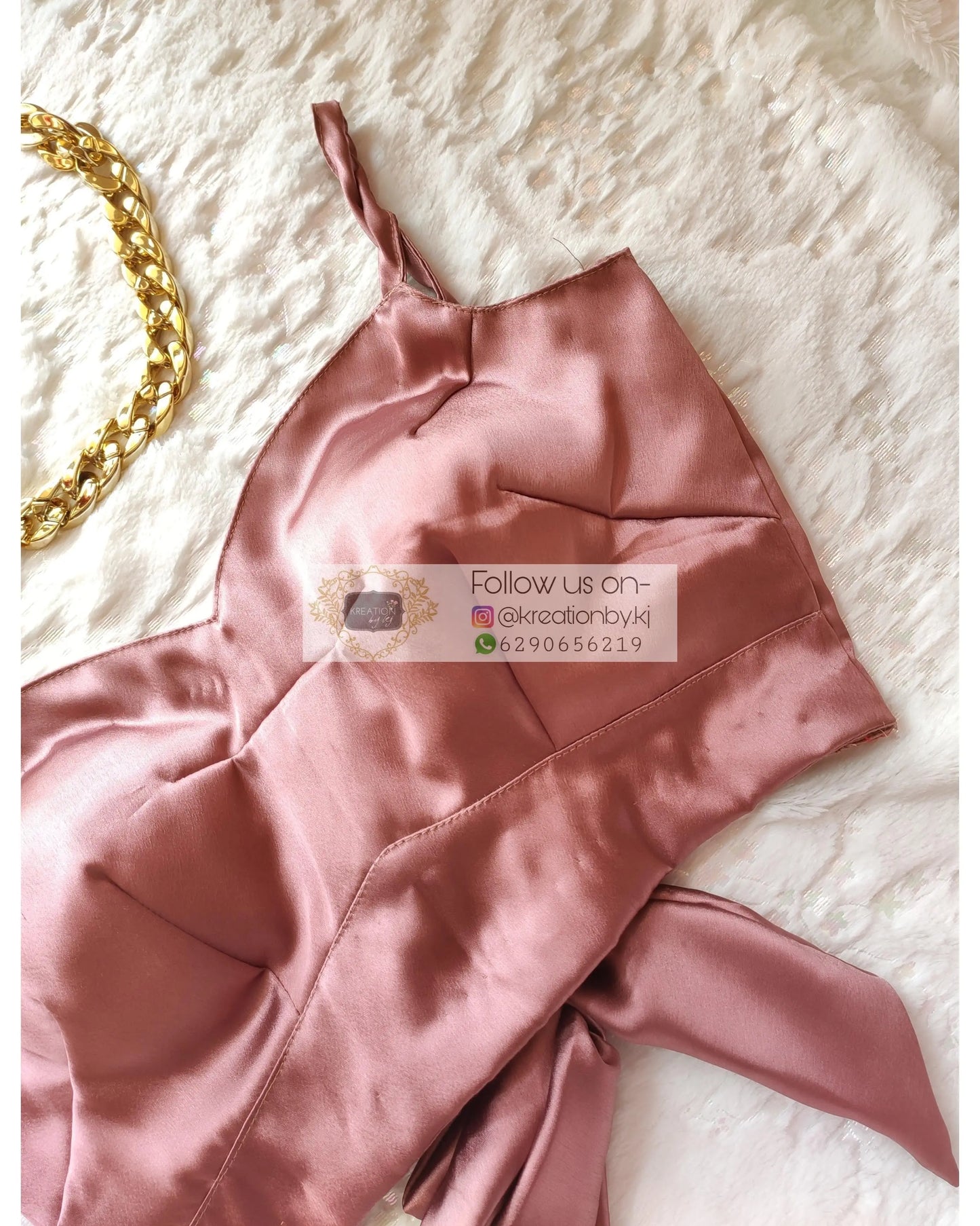 Rose Gold Strappy Blouse - kreationbykj
