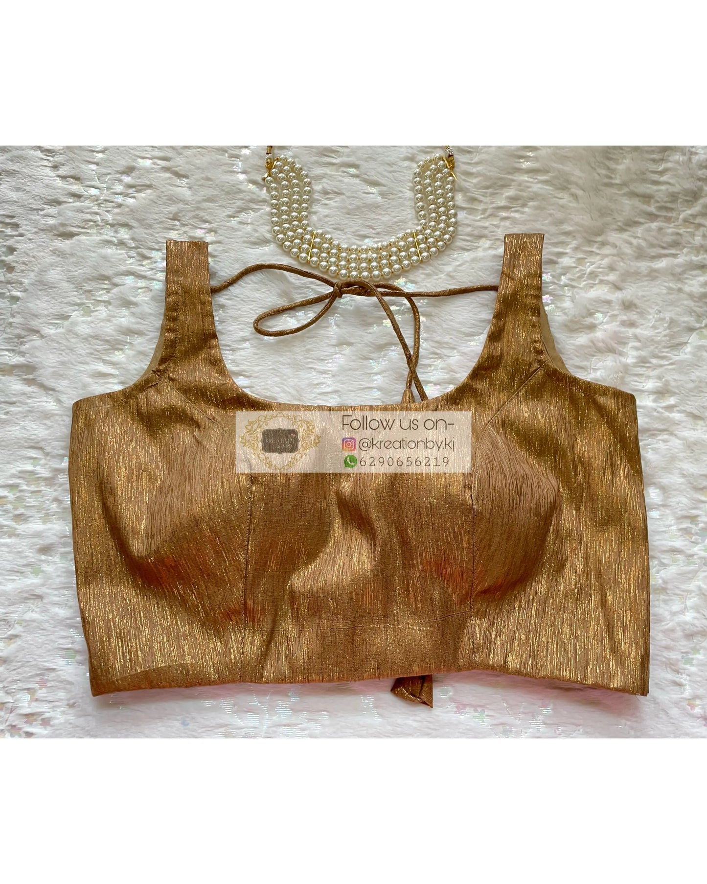 Basic Metallic Gold Blouse - kreationbykj