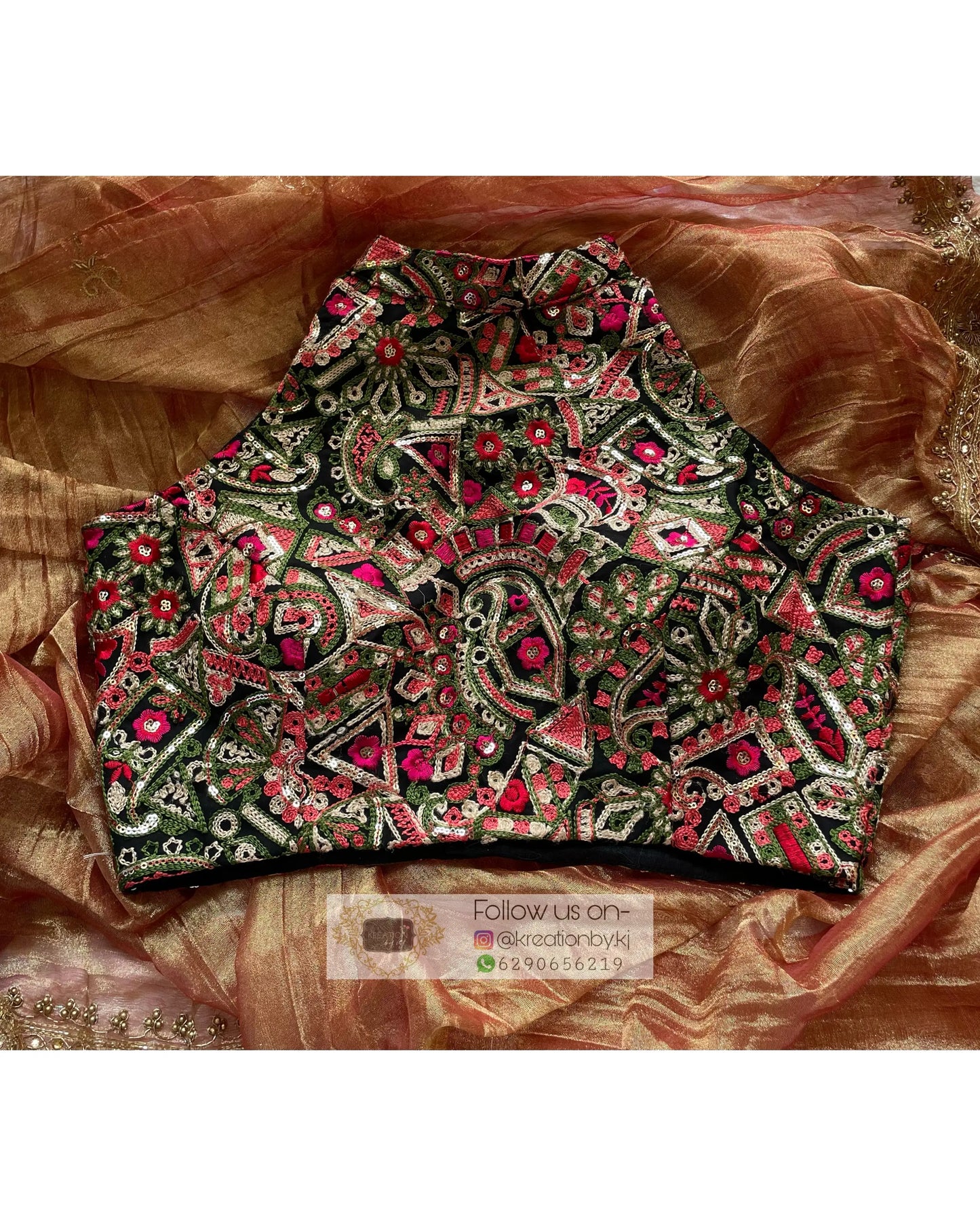 Black Satrangi Blouse - kreationbykj