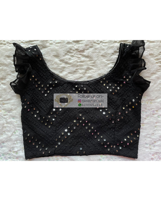 Black Sheesh Crop Top - kreationbykj