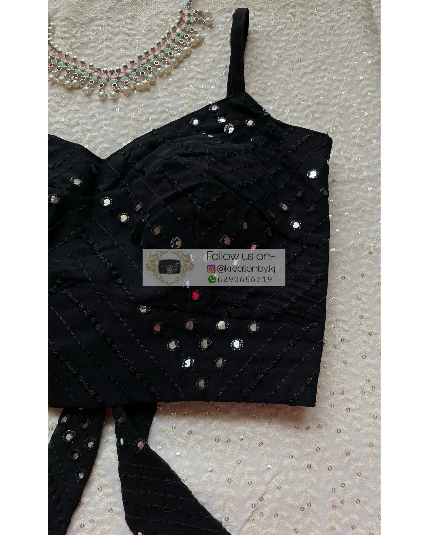 Black Sheesh Strappy Blouse - kreationbykj