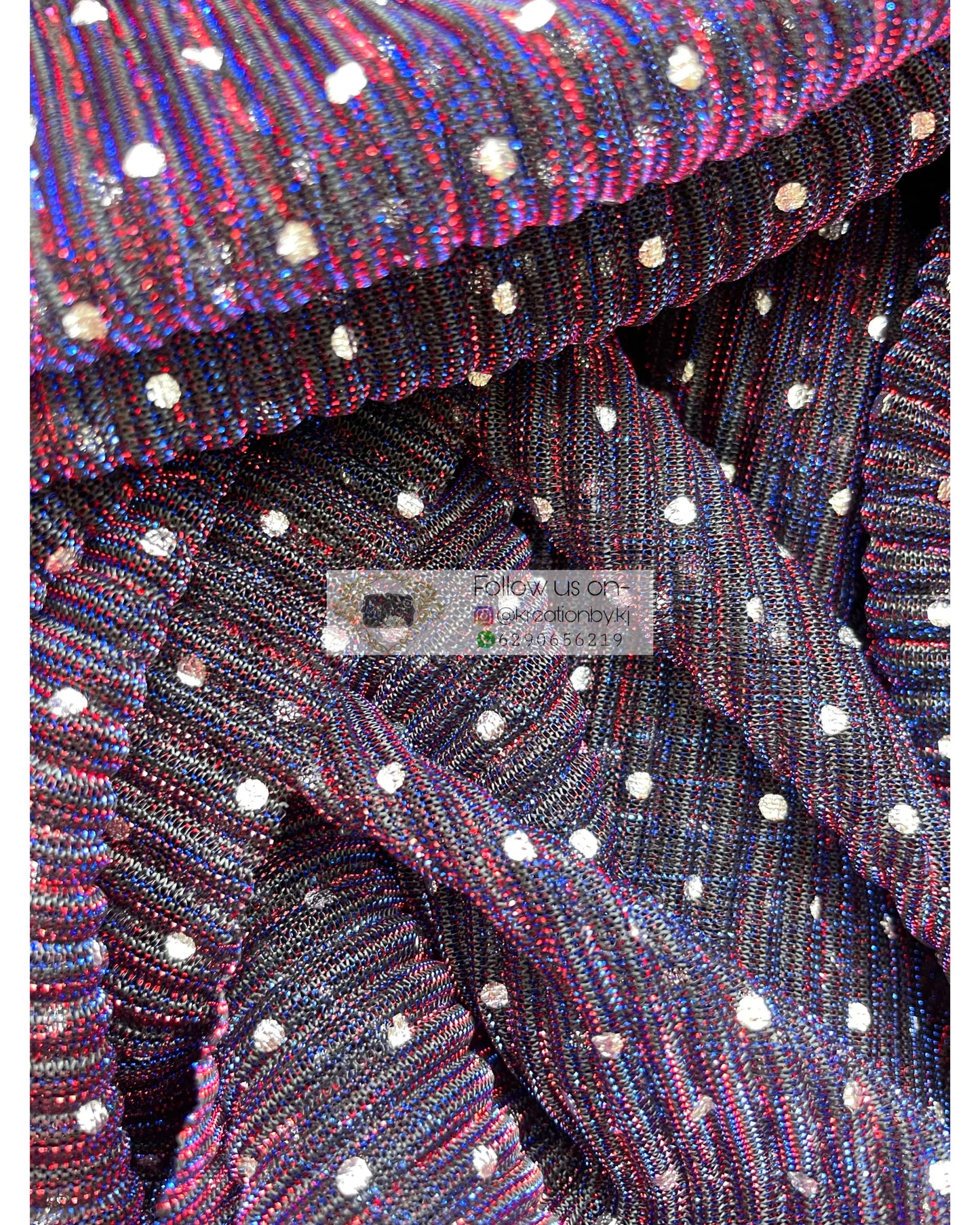 Violet Pleated Shimmer Net Saree - kreationbykj