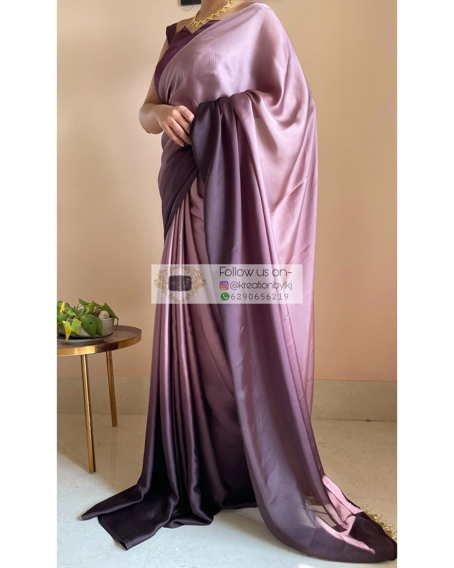 Black Gelato Ombré Crepe Silk Saree with Handmade Tassels on Pallu - kreationbykj