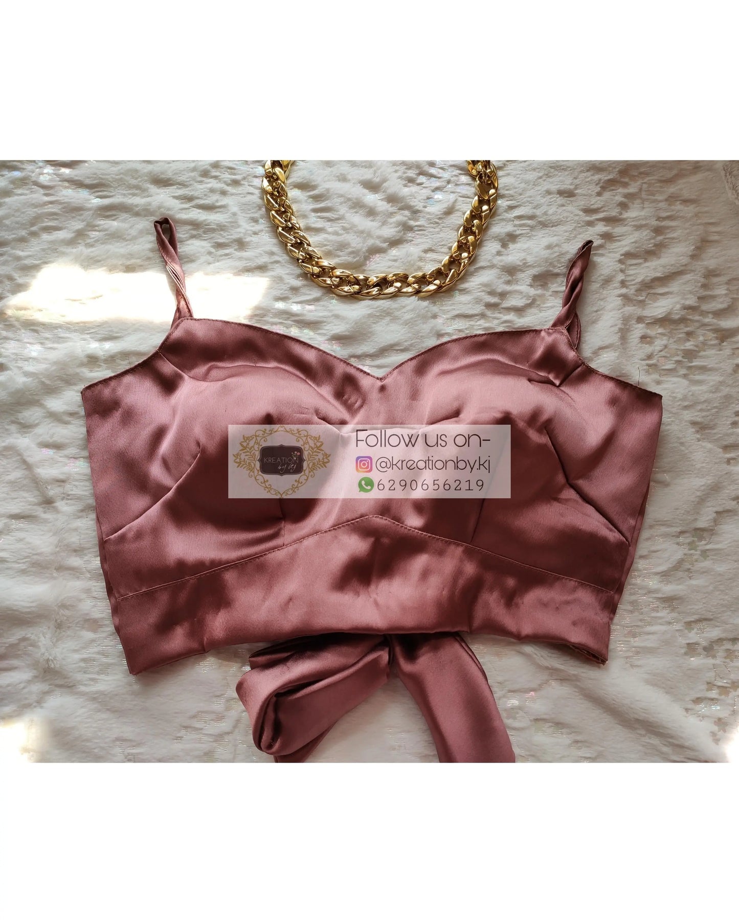 Rose Gold Strappy Blouse - kreationbykj