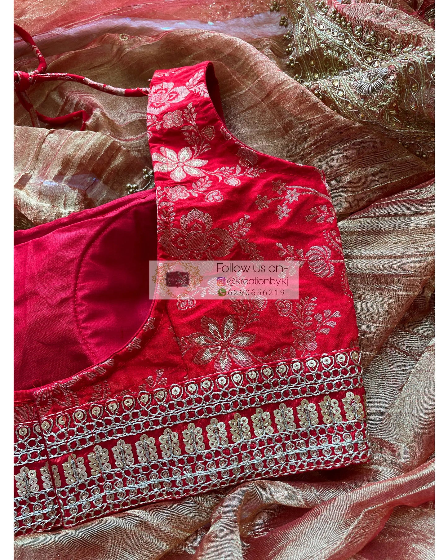 Surkh Laal Sleeveless Blouse - kreationbykj