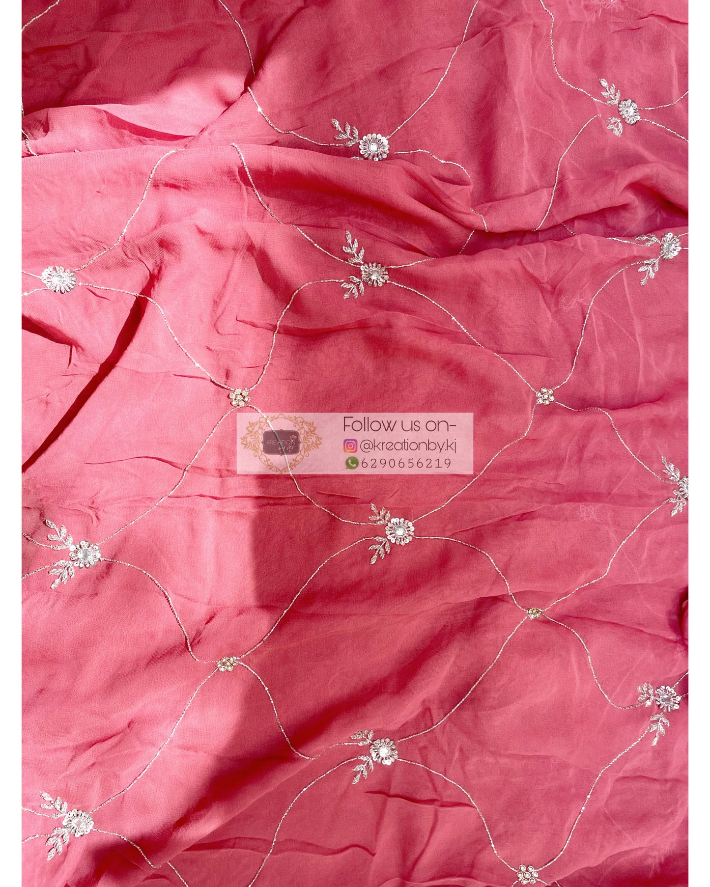 Kashish Pink Georgette Saree - kreationbykj