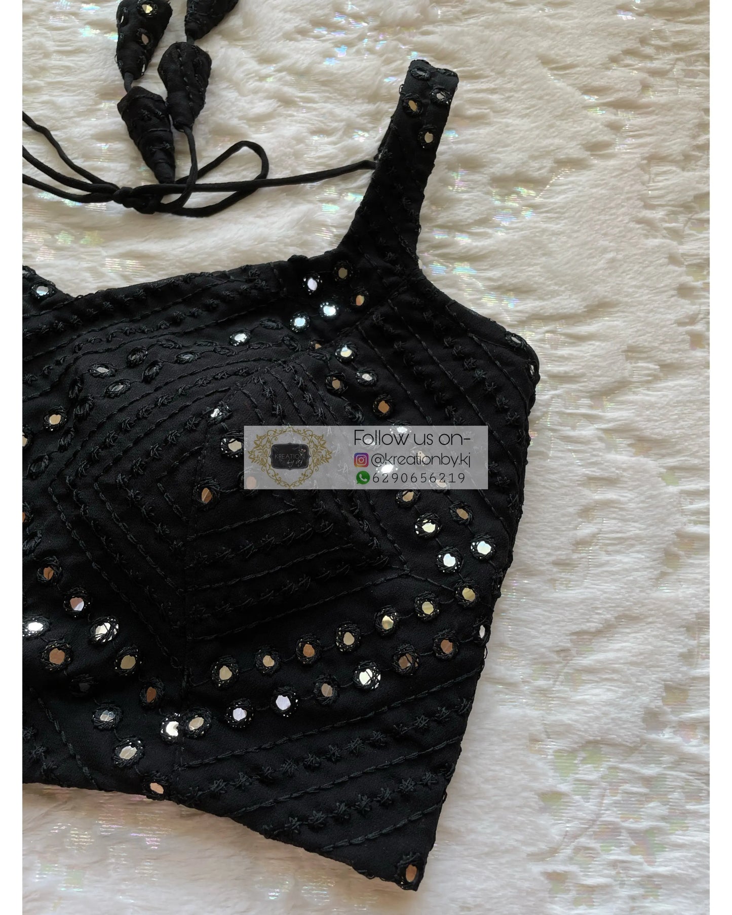 Black Sheesh Sleeveless Blouse - kreationbykj