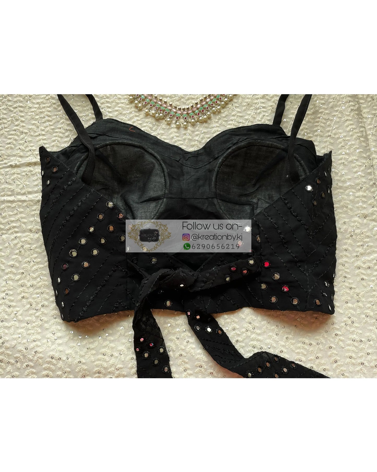 Black Sheesh Strappy Blouse - kreationbykj