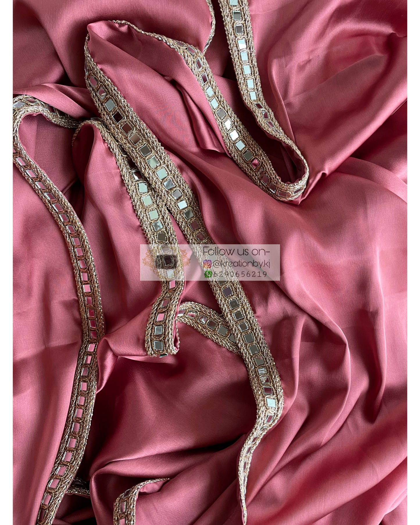 Dusty Rose Sheesh Saree - kreationbykj